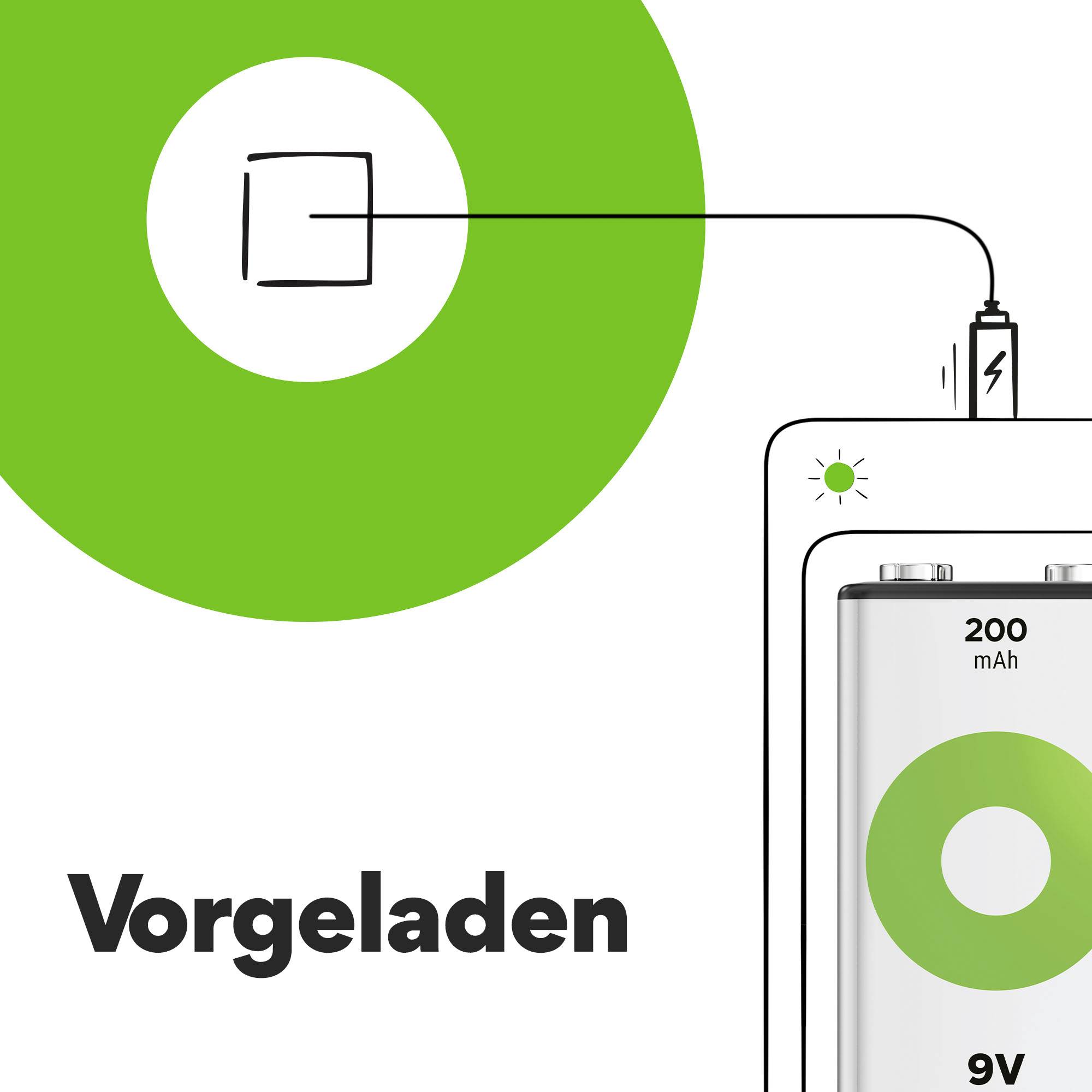 GP ReCyko 9 V Block-Akku NiMH 200 mAh 8.4 V 1 St.