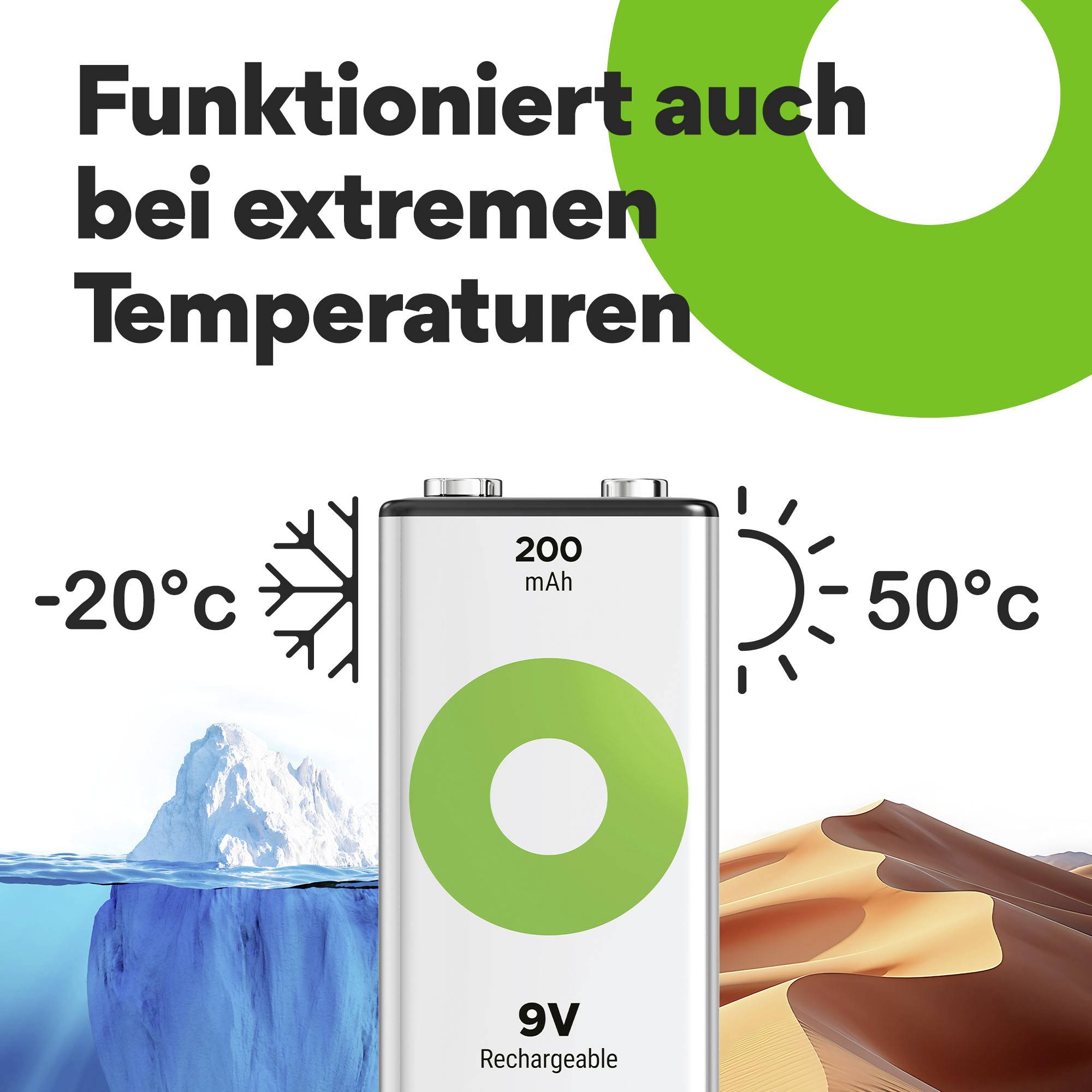 GP ReCyko 9V Block-Akku NiMH 200 mAh 8.4V 1St.