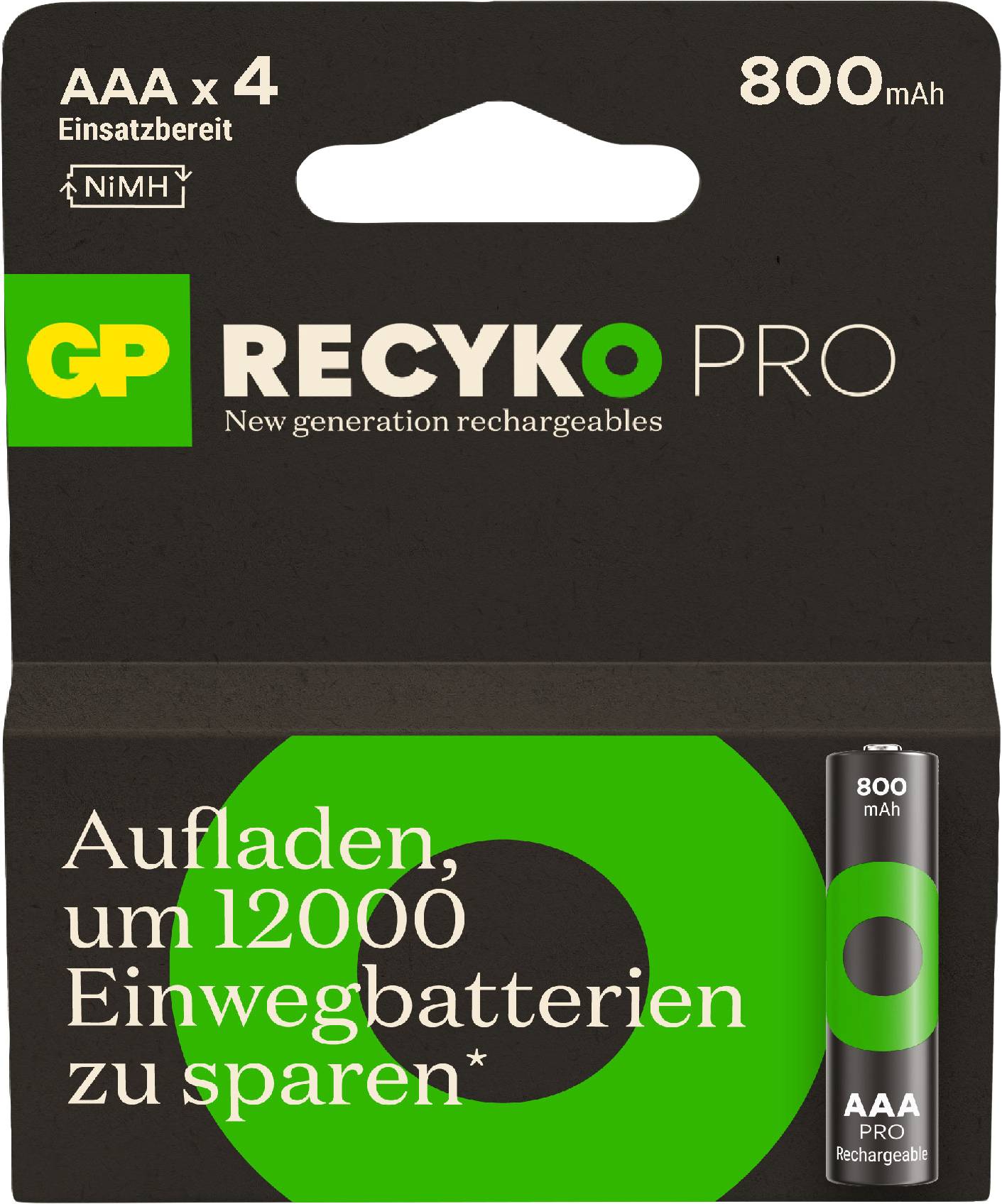 GP ReCyko Pro Micro (AAA)-Akku NiMH 800 mAh 1.2V 4St.