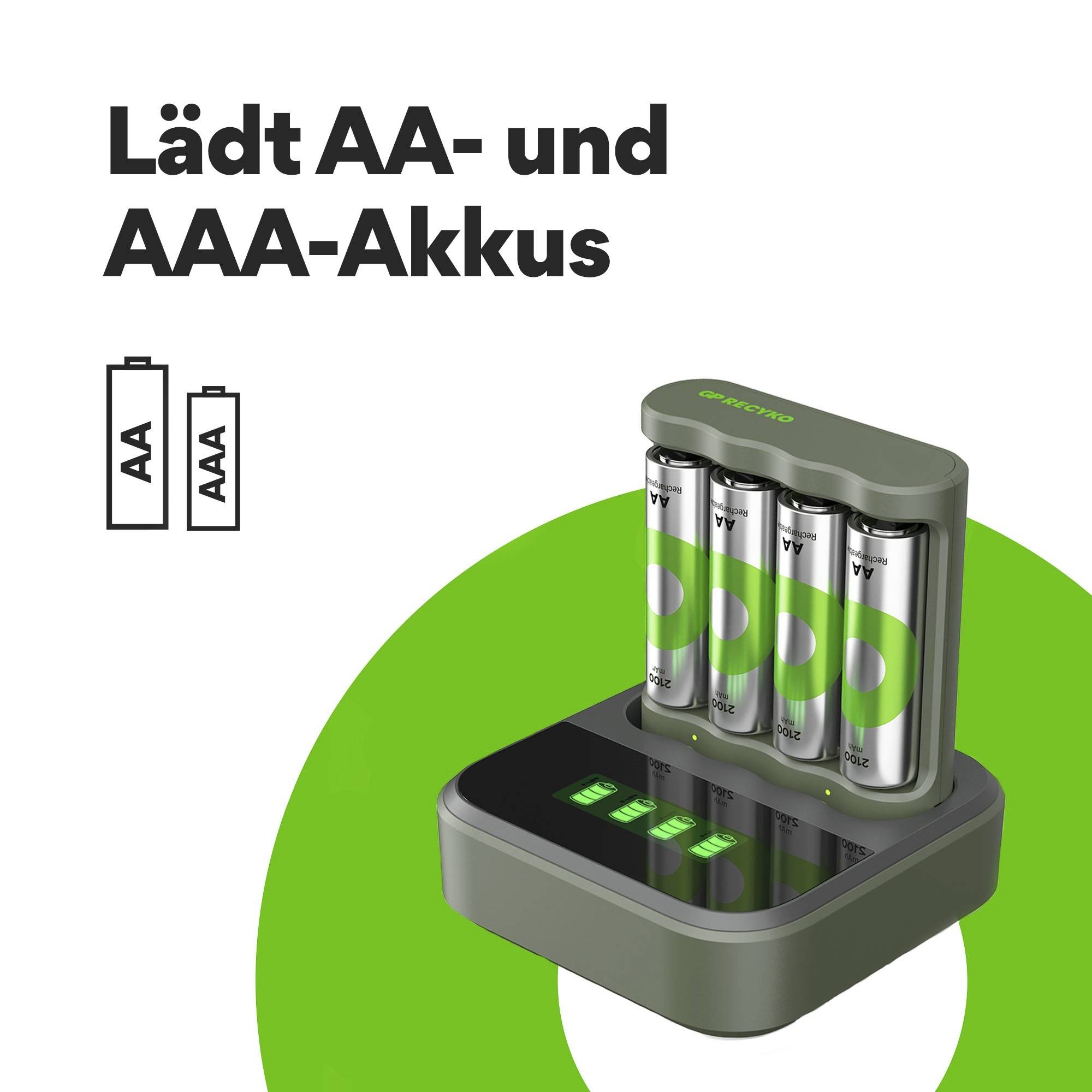 GP B441 Dockingstation Rundzellen-Ladegerät NiMH Micro (AAA), Mignon (AA)