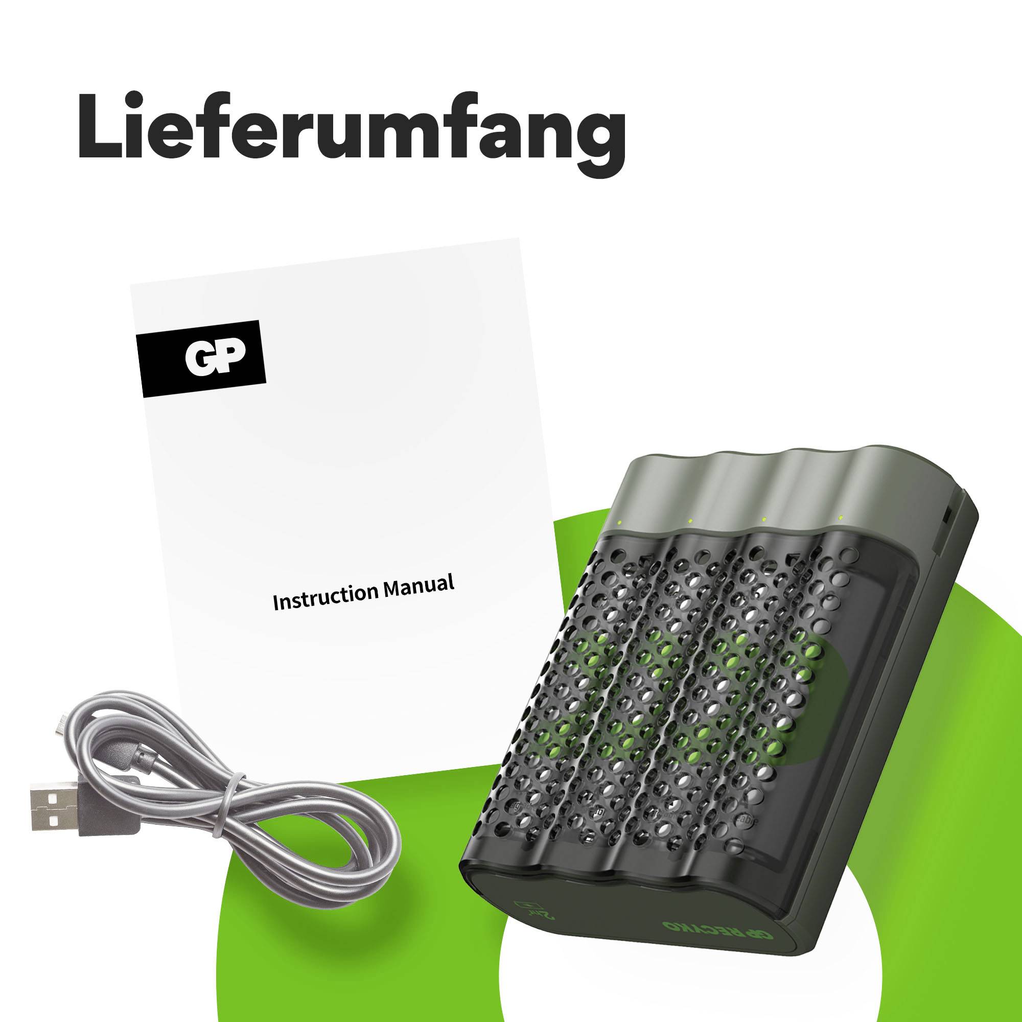 GP M452 Rundzellen-Ladegerät NiMH Micro (AAA), Mignon (AA)