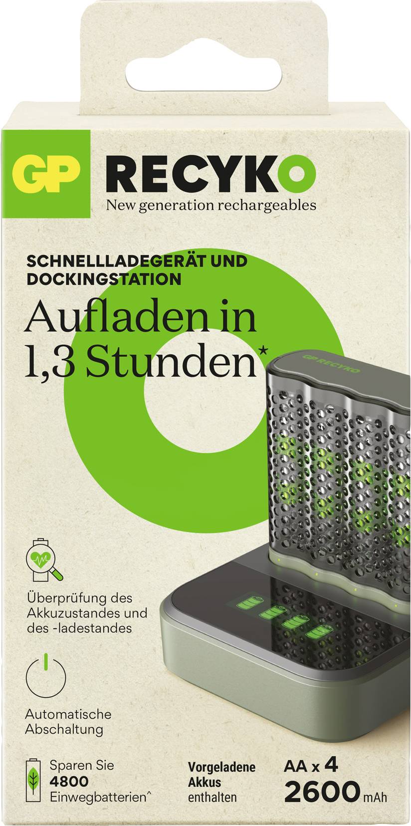 GP M452 Dockingstation Rundzellen-Ladegerät NiMH Micro (AAA), Mignon (AA)