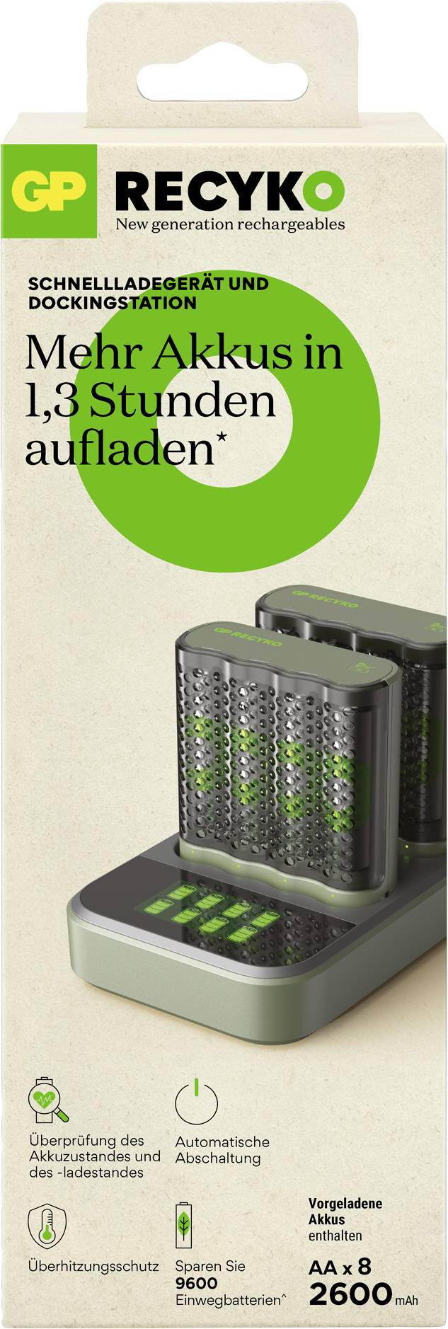 GP M452 Dockingstation Rundzellen-Ladegerät NiMH Micro (AAA), Mignon (AA)