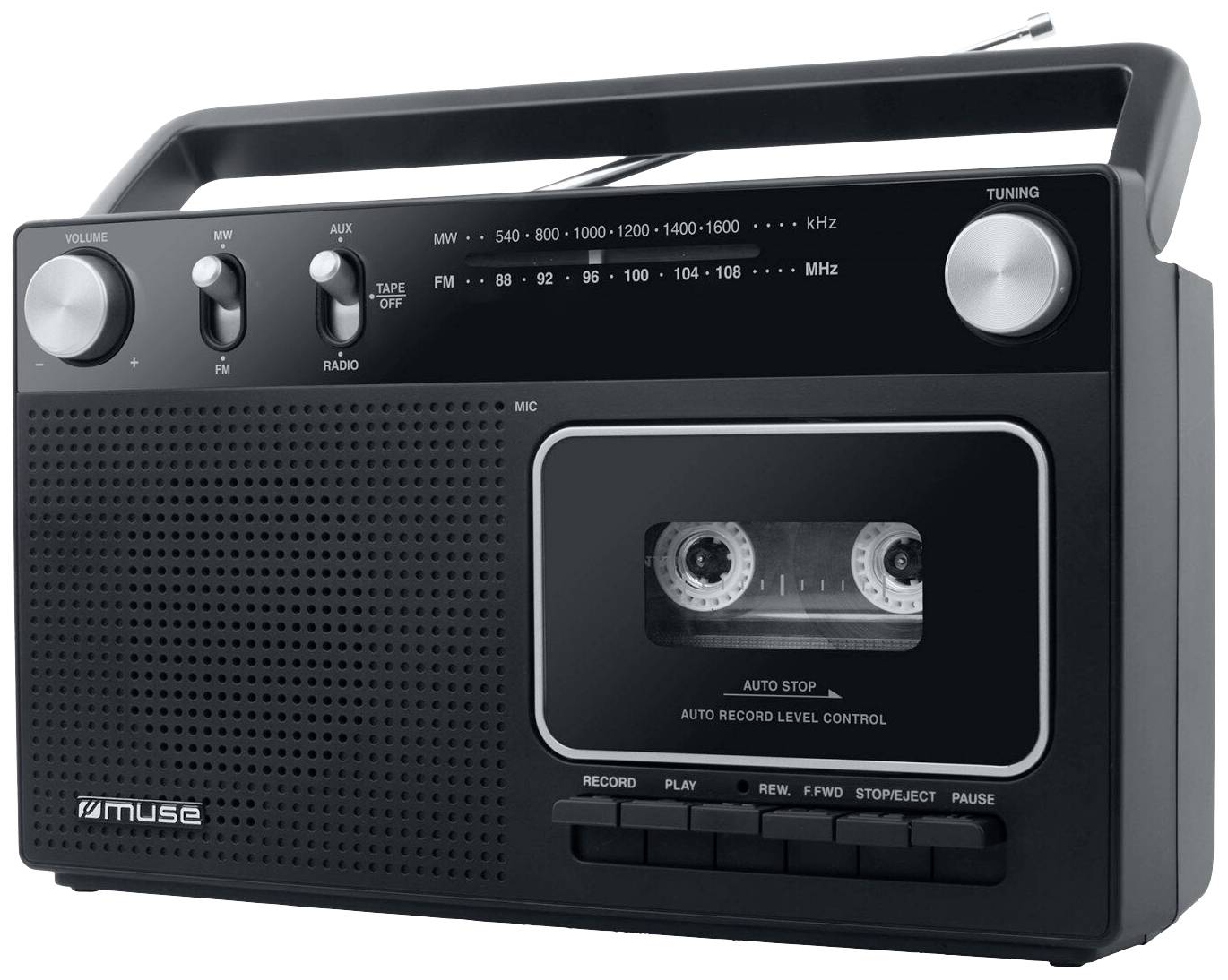 Muse M-152 RC Kofferradio UKW, AM, FM Schwarz