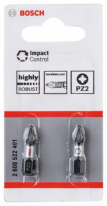 'Eine Packung Bosch-Schrauberbits, Modell PZ2, mit Aufschrift 