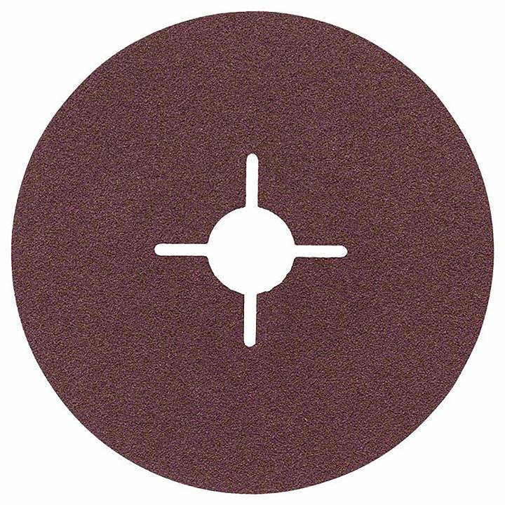 Ein rundes Schleifpapier mit einem Kreuz-Schlitz in der Mitte, das für Elektrowerkzeuge zur Oberflächenbearbeitung verwendet wird.