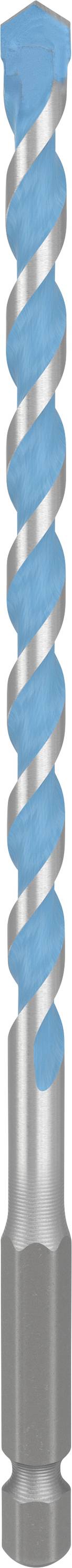 Ein metallischer Bohrer mit einer blauen Spirale, geeignet für präzises Bohren in verschiedene Materialien.