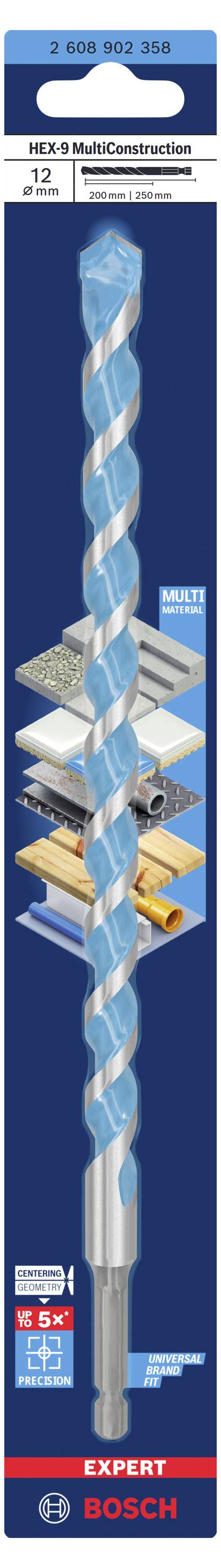 Bohrer 'Mehrzweckbohrer CYL-9', Verwendung für verschiedene Materialien wie Fliesen, Trockenbau, Holz, Plastik, Metall. Bosch-Marke.