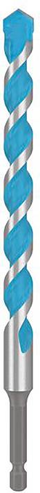 Ein Bohrer mit blauer spiralförmiger Klinge und silbernem Schaft, geeignet zum Bohren in verschiedenen Materialien.
