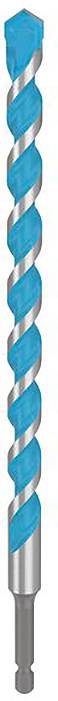 Bohrer mit blauem spiralförmigem Muster und silberner Spitze, geeignet für Betonarbeiten.