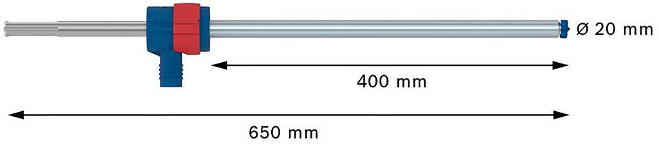 Metallrohr mit 20 mm Durchmesser und Griff. Länge zwischen 400 mm und 650 mm verstellbar.