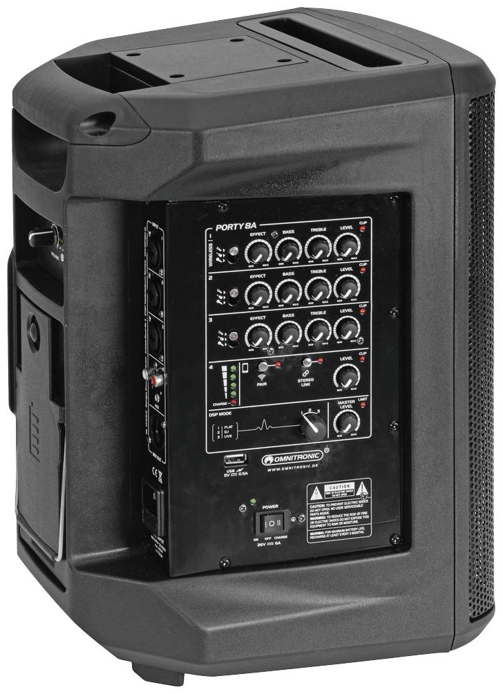 Omnitronic Porty-8A Party Lautsprecher akkubetrieben 1St.