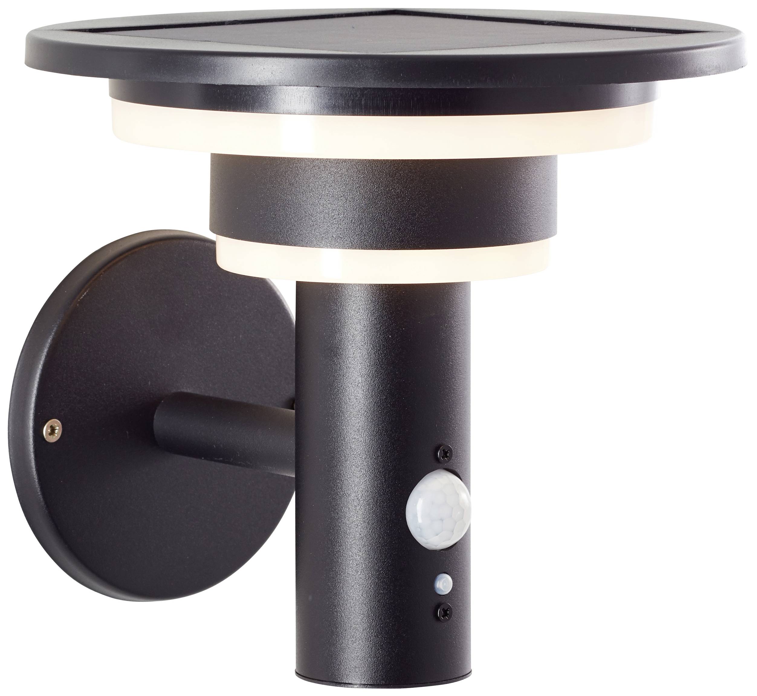 Brilliant Garvina G40405/06 Solar-Außenwandleuchte mit Bewegungsmelder LED 3W Schwarz