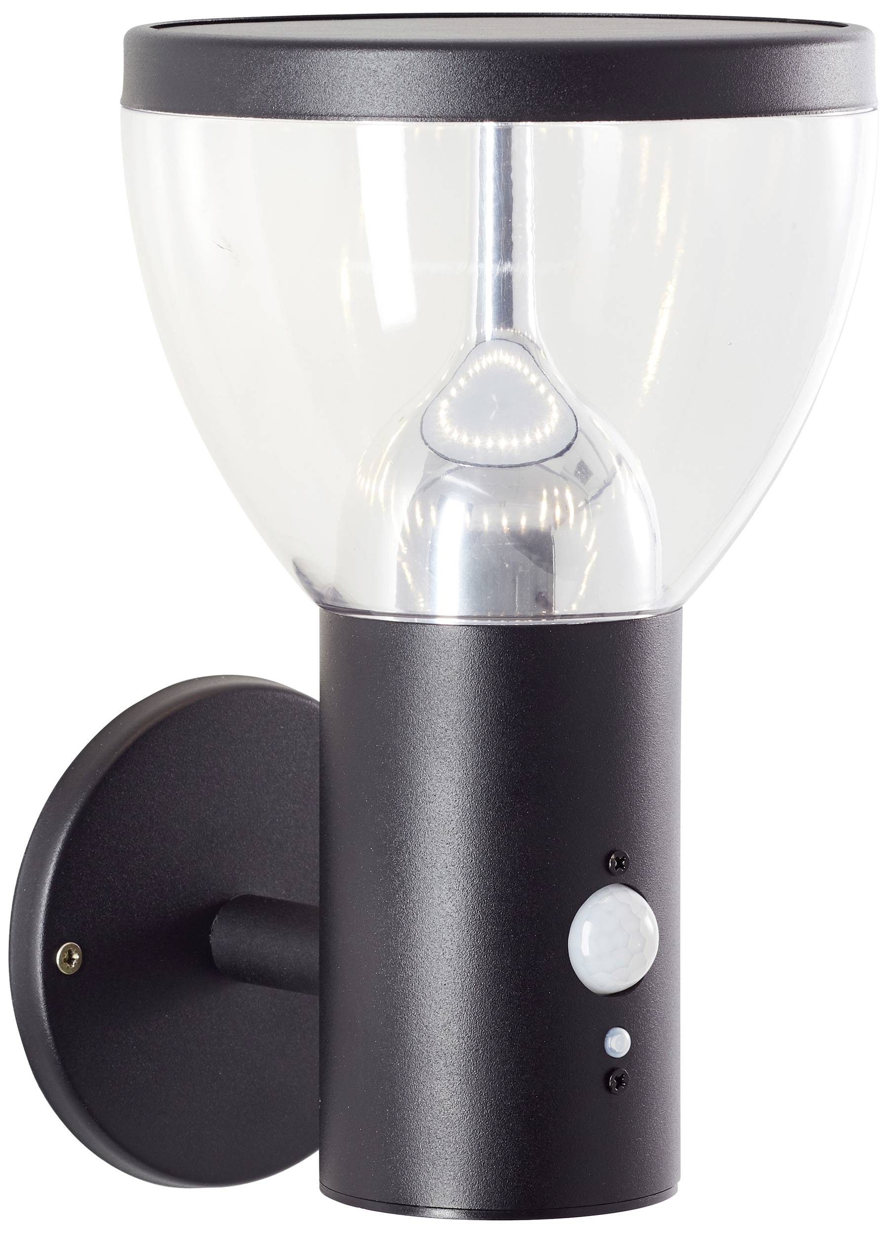Brilliant Tulip G40410/06 Solar-Außenwandleuchte mit Bewegungsmelder LED 3 W Schwarz