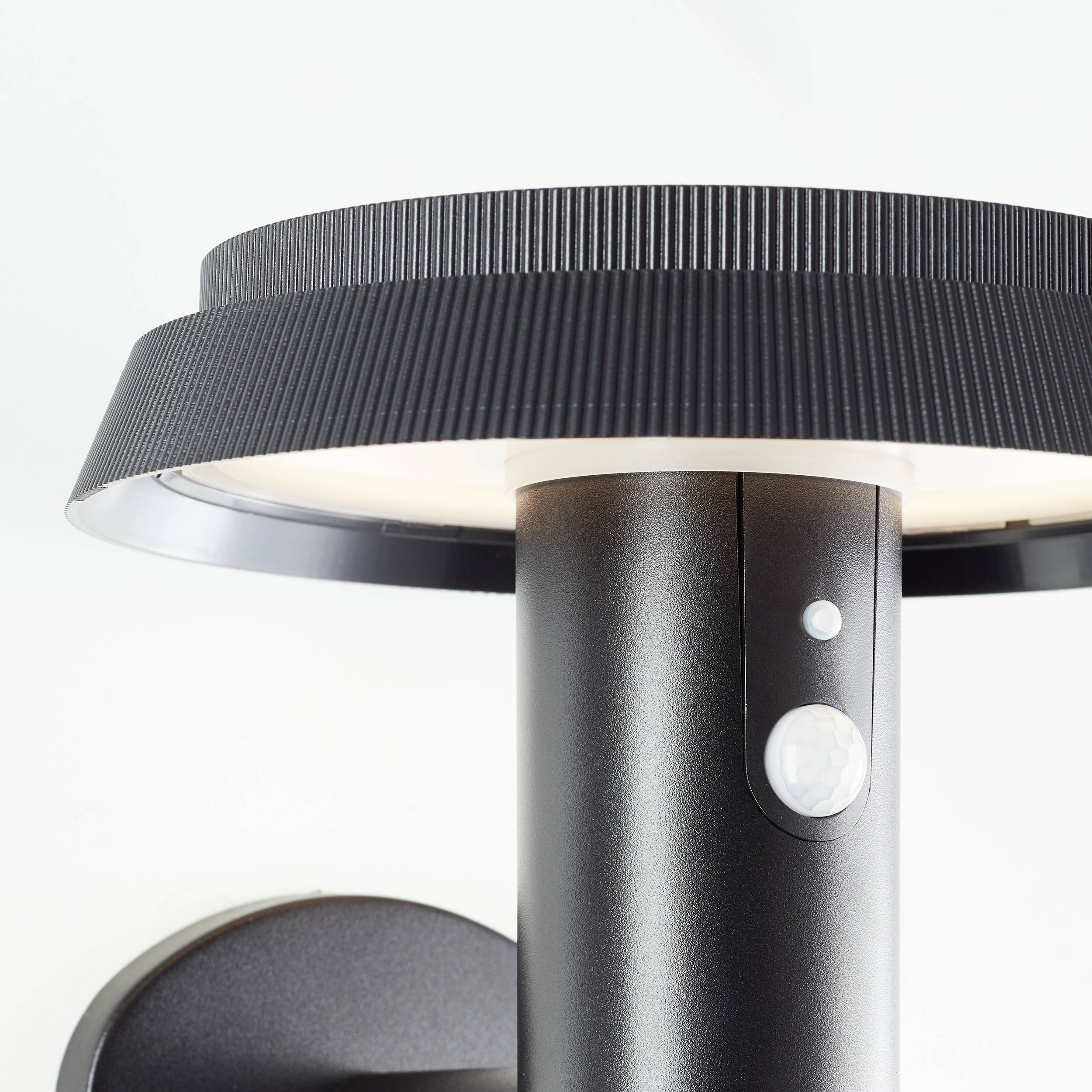 Brilliant Alvero G40430/06 Solar-Außenwandleuchte mit Bewegungsmelder LED 4W Schwarz