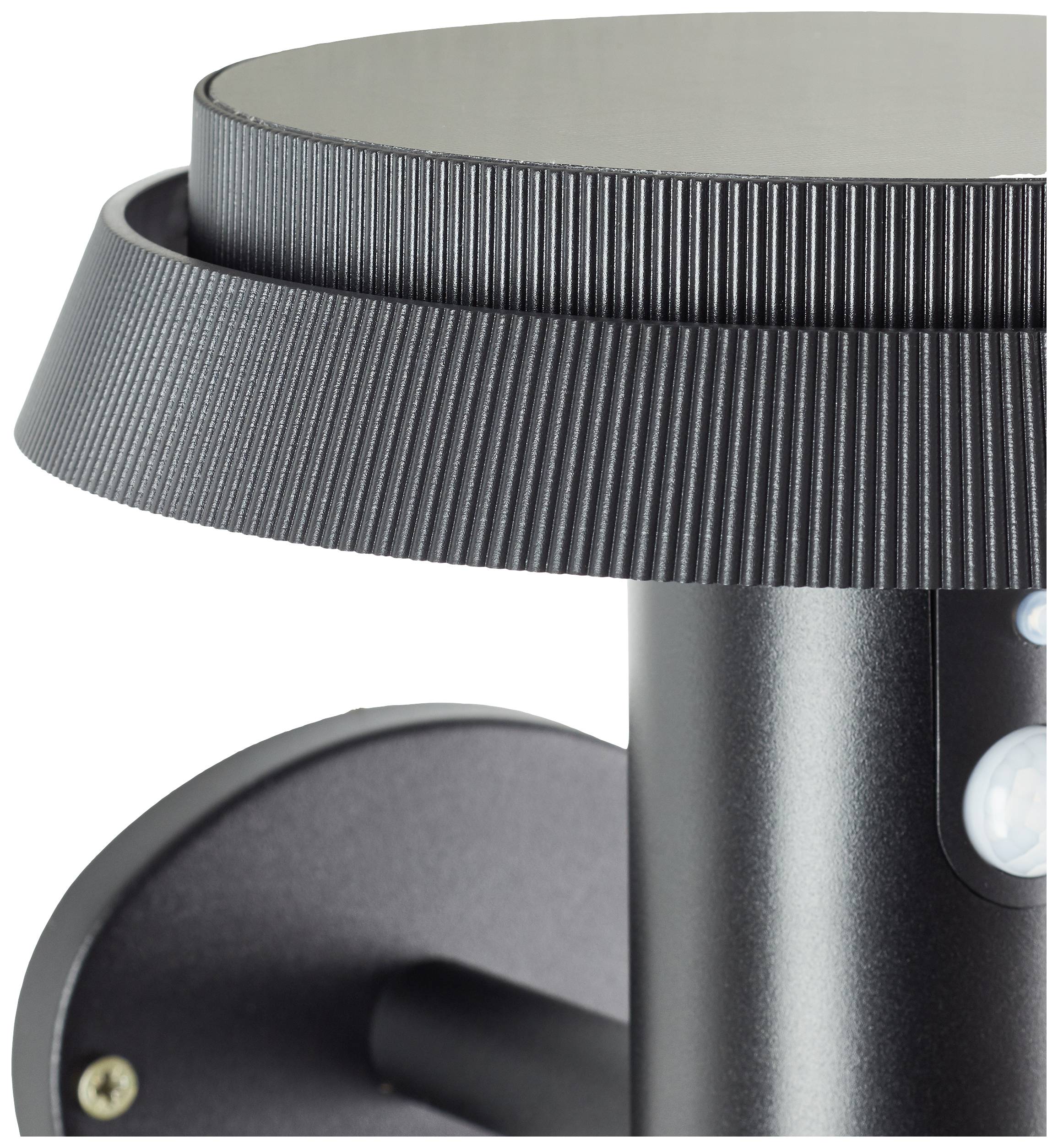 Brilliant Alvero G40430/06 Solar-Außenwandleuchte mit Bewegungsmelder LED 4W Schwarz
