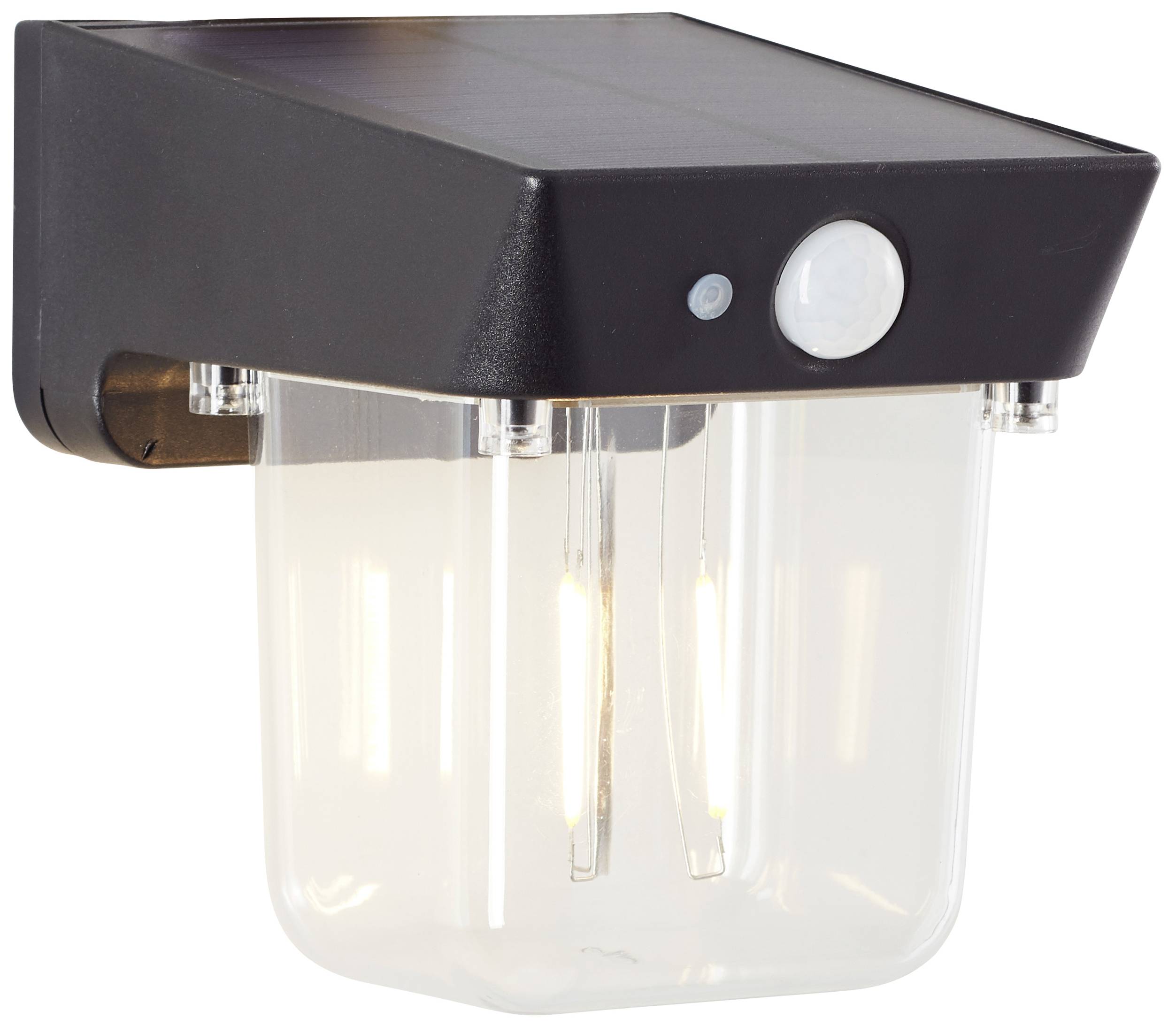 Brilliant Parson G40435/06 Solar-Außenwandleuchte mit Bewegungsmelder LED 2W Schwarz