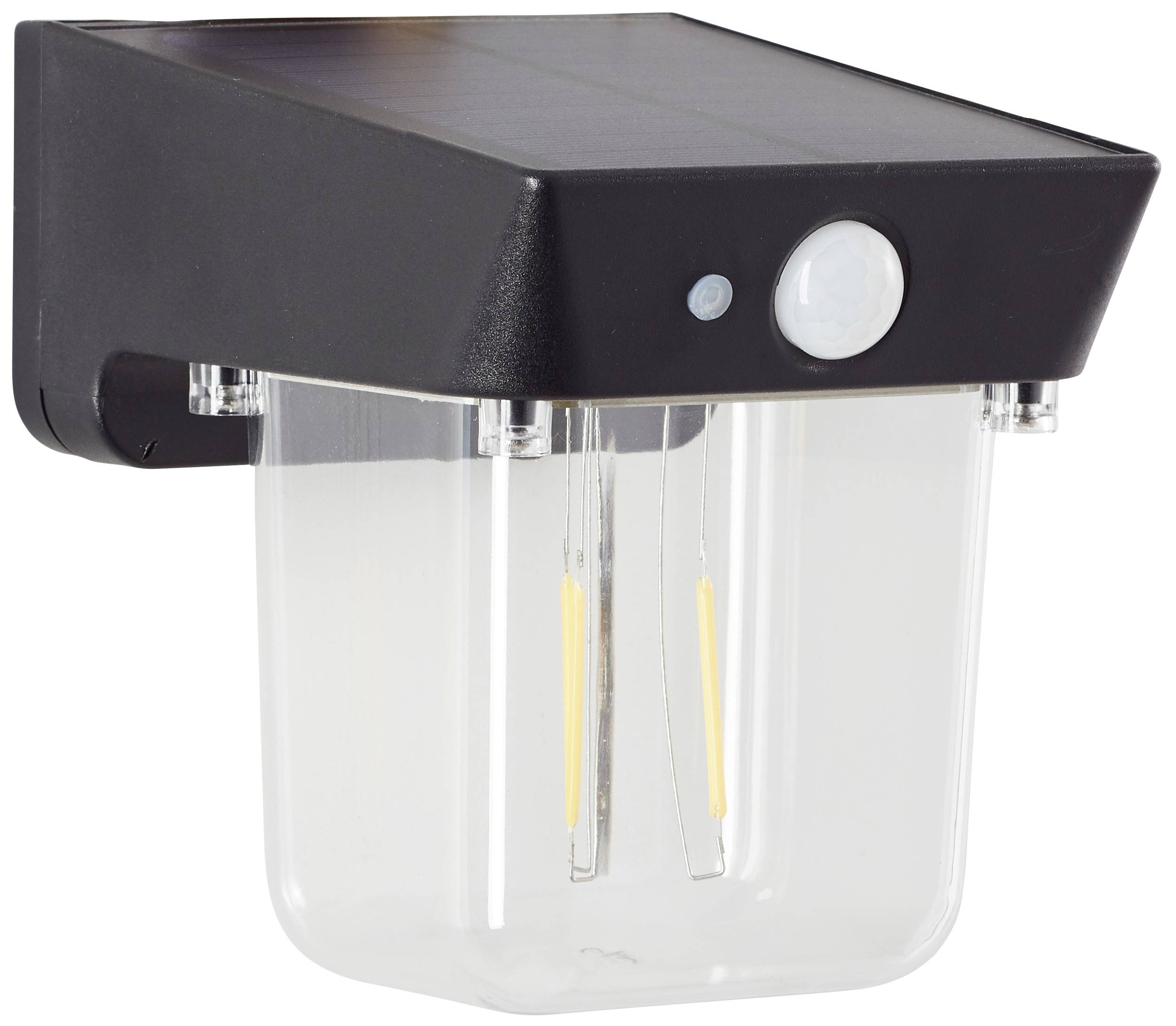 Brilliant Parson G40435/06 Solar-Außenwandleuchte mit Bewegungsmelder LED 2W Schwarz
