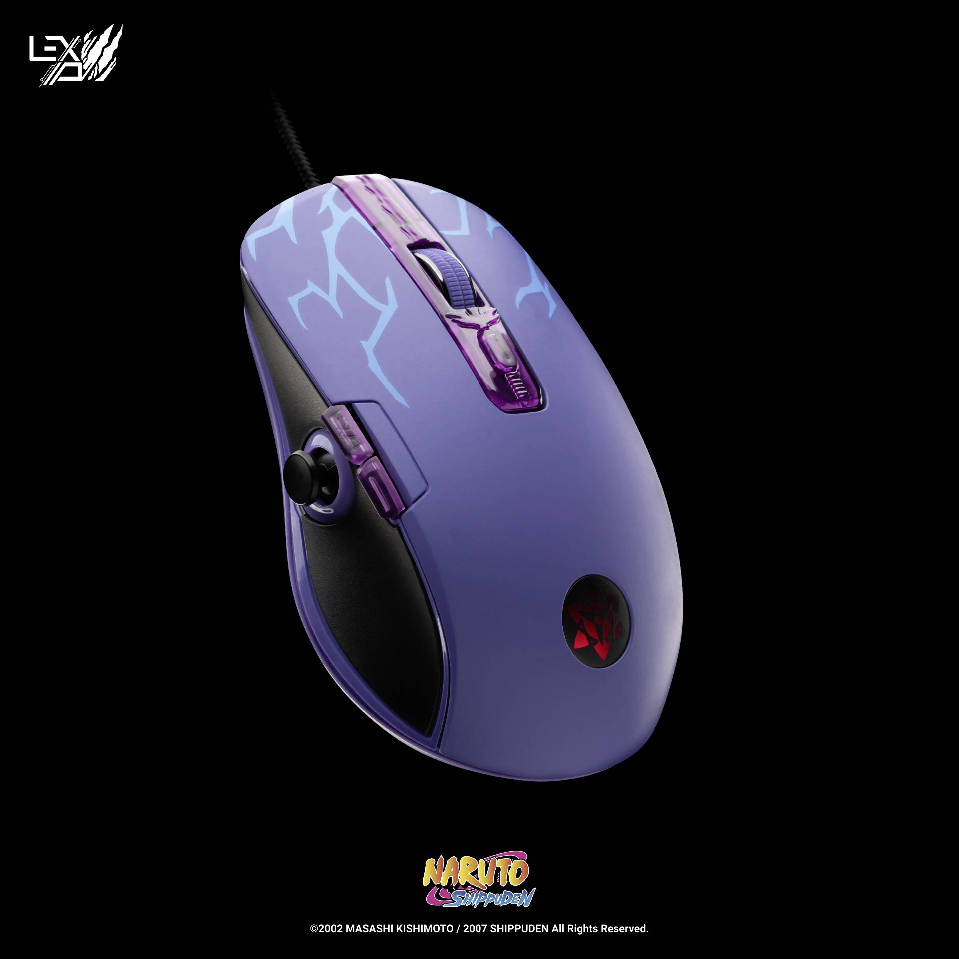 Lexip Naruto Shippuden Sasuke Revenge Gaming-Maus Kabelgebunden Optisch Lila, Blau 12000 dpi Beleuchtet, Gewichts-Tuning