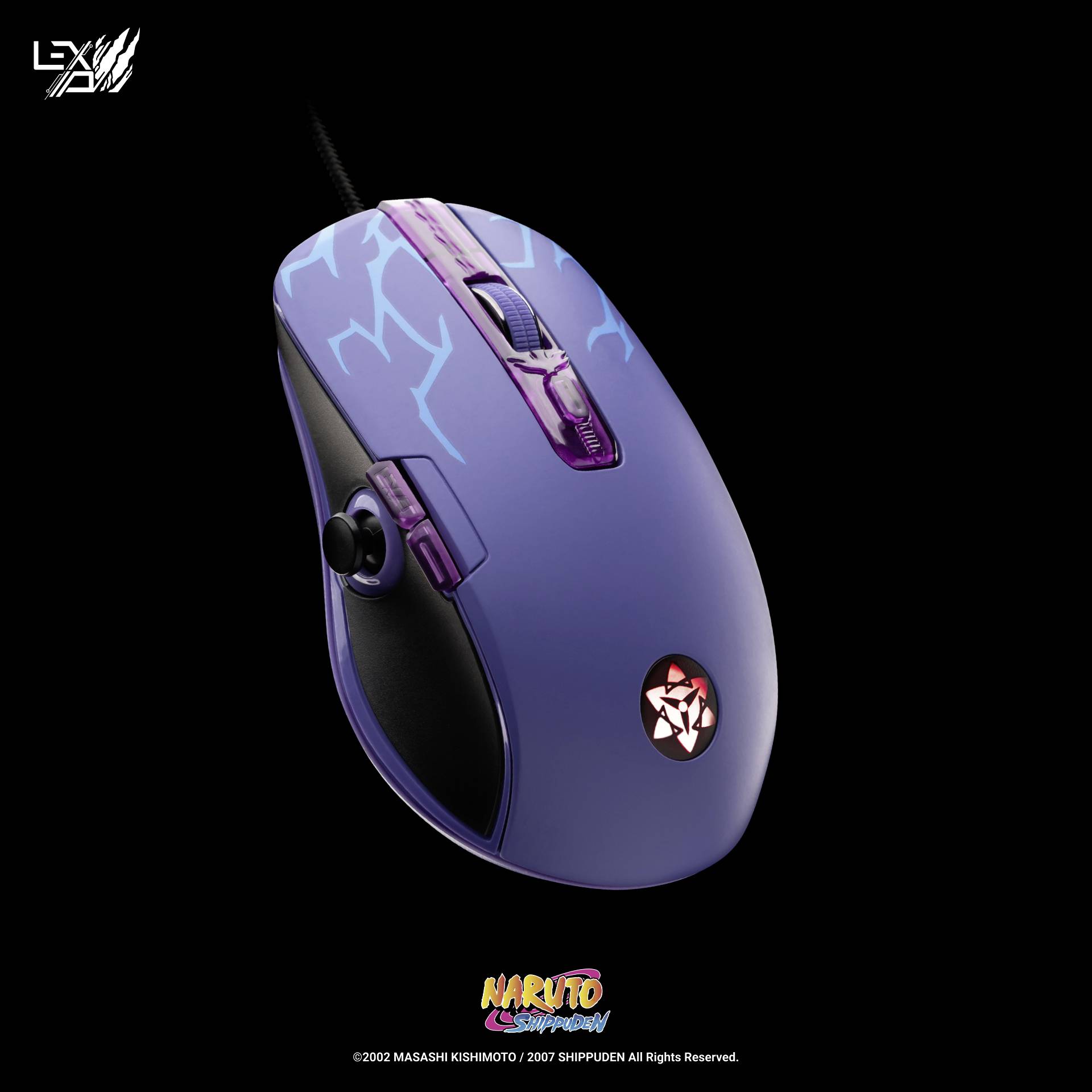 Lexip Naruto Shippuden Sasuke Revenge Gaming-Maus Kabelgebunden Optisch Lila, Blau 12000 dpi Beleuchtet, Gewichts-Tuning