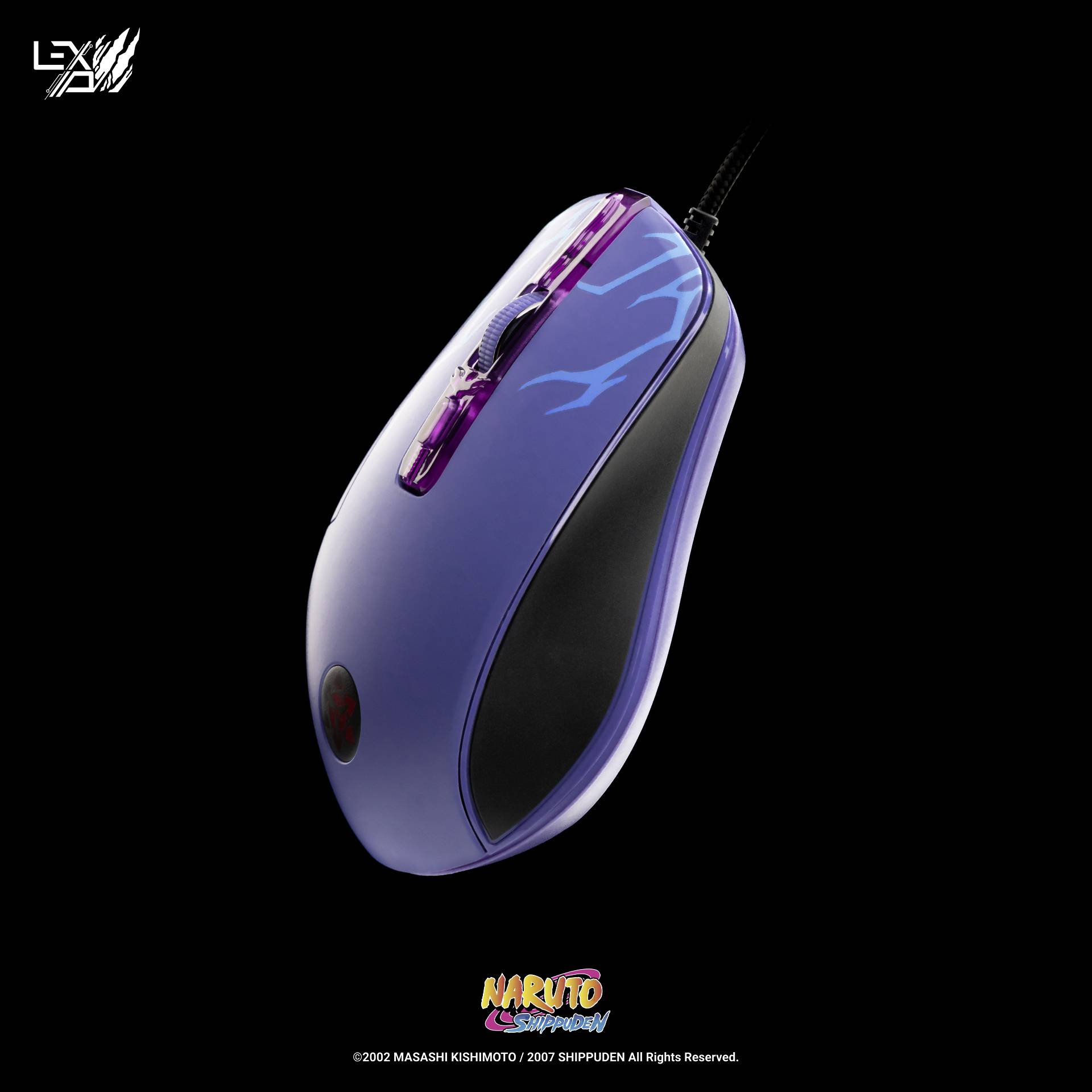Lexip Naruto Shippuden Sasuke Revenge Gaming-Maus Kabelgebunden Optisch Lila, Blau 12000 dpi Beleuchtet, Gewichts-Tuning