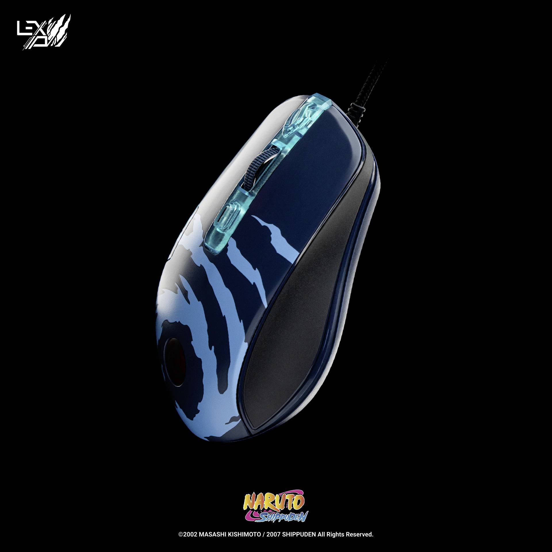 Lexip Naruto Shippuden Kakashi Kamui Gaming-Maus Kabelgebunden Optisch Schwarz, Blau 12000 dpi Beleuchtet, Gewichts-Tuning