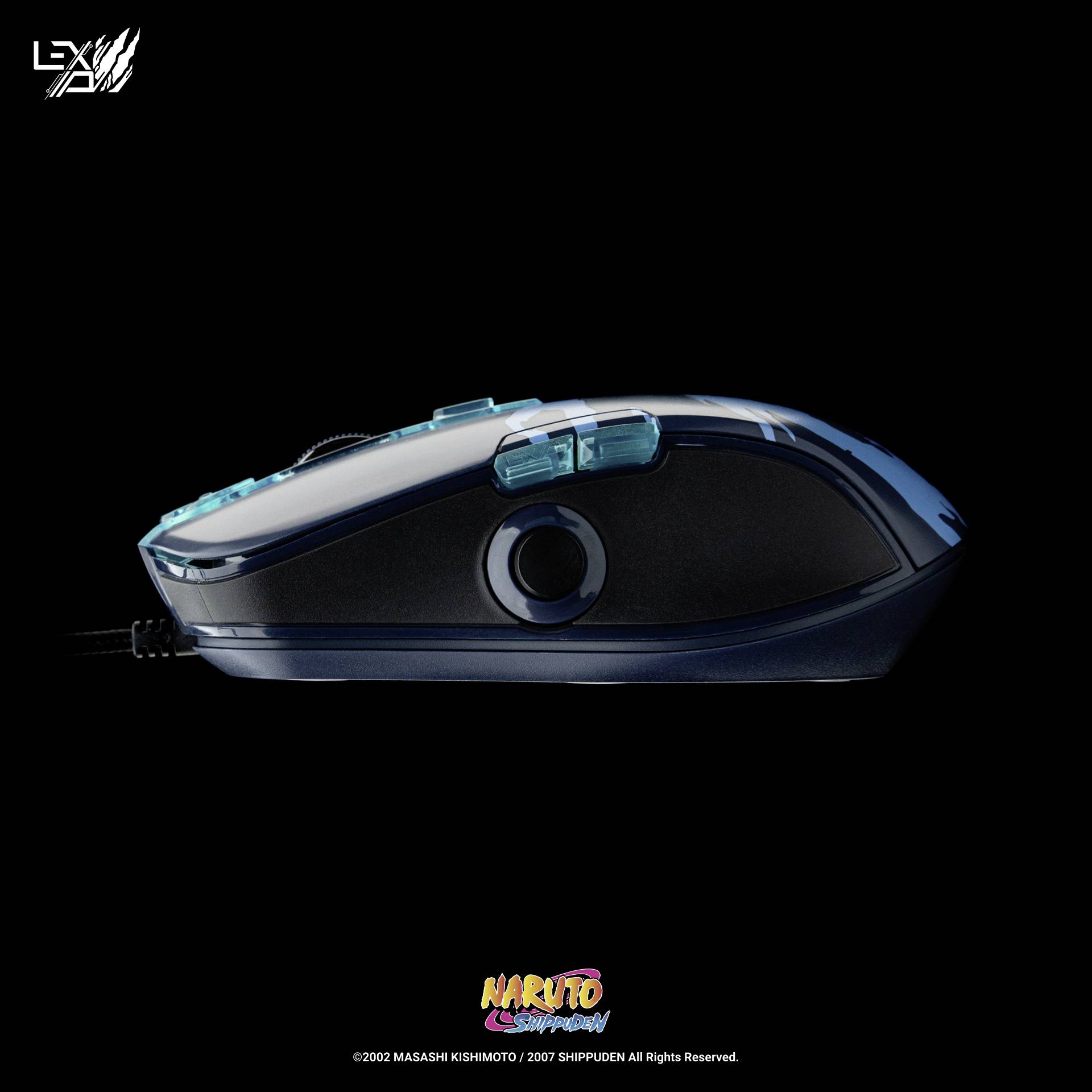 Lexip Naruto Shippuden Kakashi Kamui Gaming-Maus Kabelgebunden Optisch Schwarz, Blau 12000 dpi Beleuchtet, Gewichts-Tuning