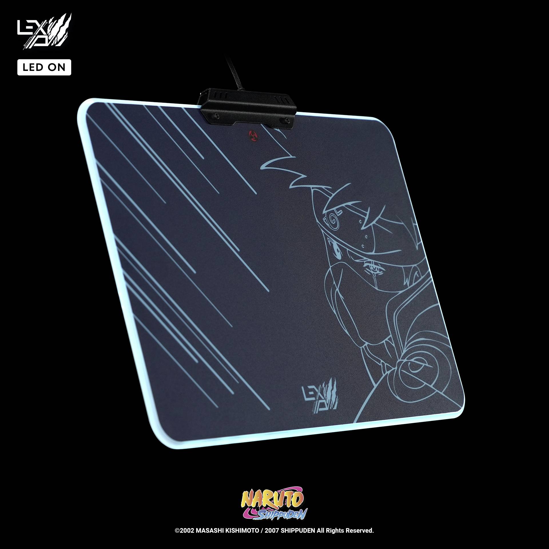 Lexip Naruto Shippuden Kakashi Kamui Gaming-Mauspad Beleuchtet Schwarz, Türkis