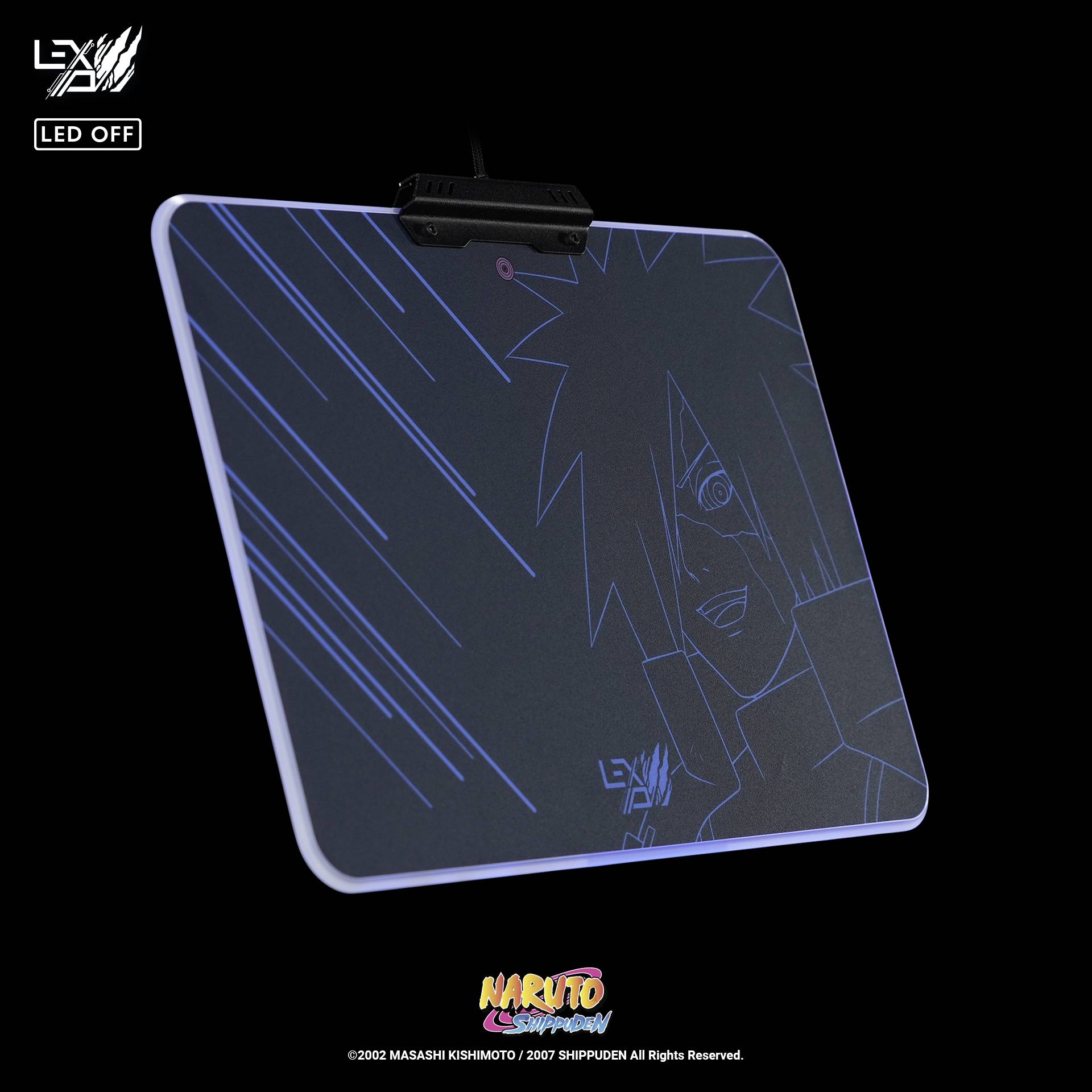 Lexip Naruto Shippuden Madara Destruction Gaming-Mauspad Beleuchtet Schwarz, Blau