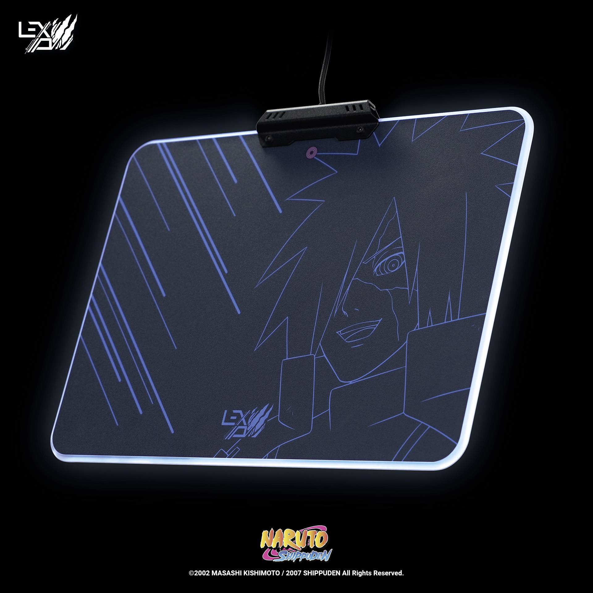 Lexip Naruto Shippuden Madara Destruction Gaming-Mauspad Beleuchtet Schwarz, Blau