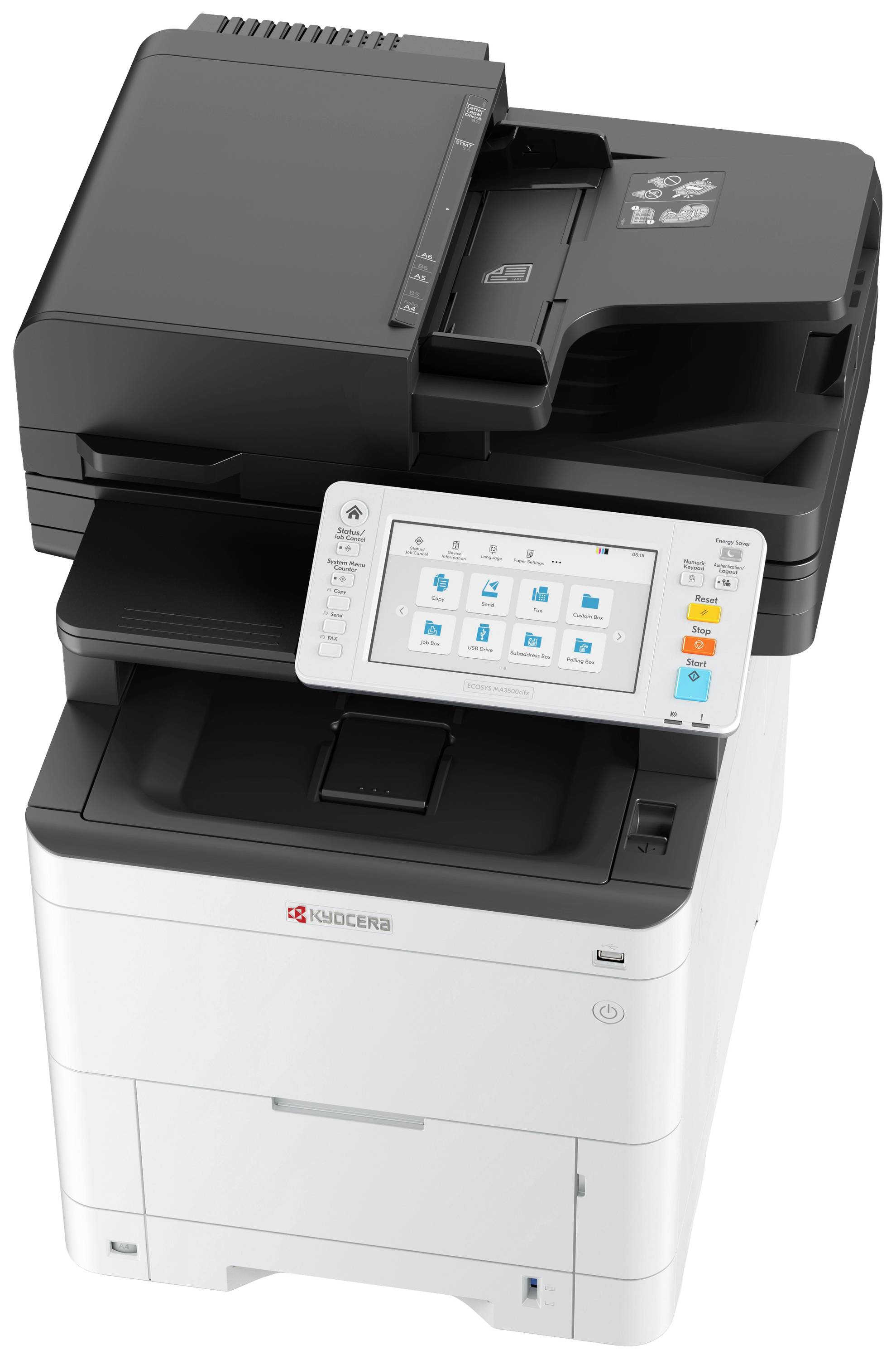 Kyocera ECOSYS MA3500cifx/Plus Multifunktionsdrucker Laser Farbe A4 Drucker, Scanner, Kopierer, Fax ADF, Duplex, LAN, USB