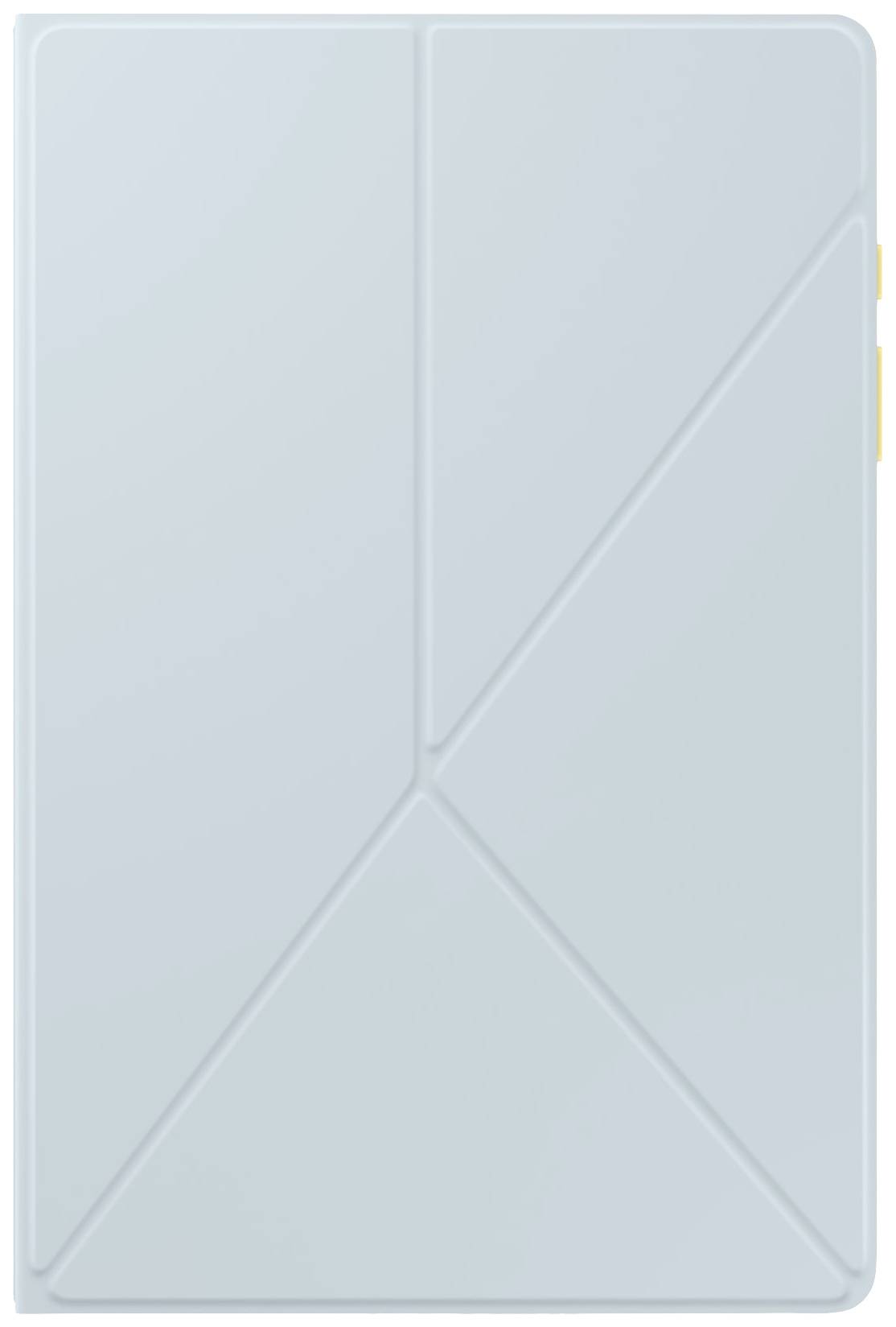 Eine hellblaue Tablet-Hülle mit geometrischen Linien und minimalistischem Design.