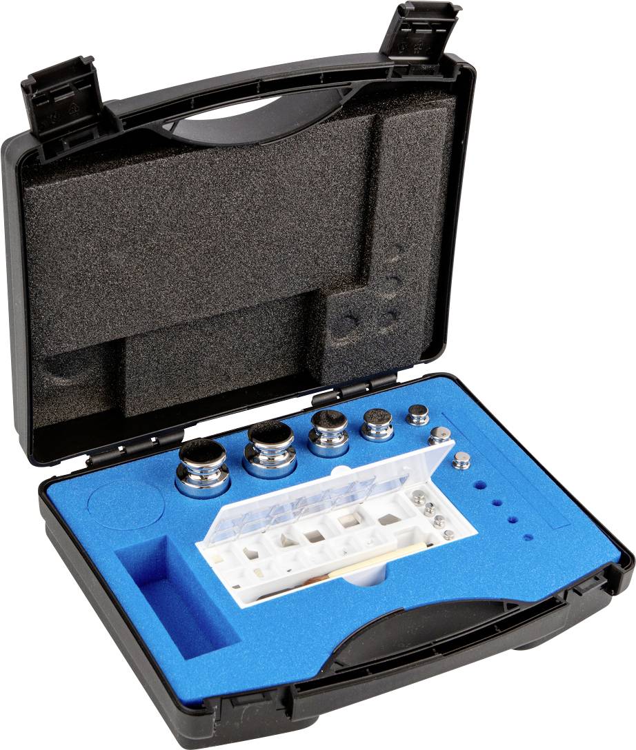 Kern Gewichtsatz 303-044, OIML-Klasse E1, Nennwert 1 mg - 200 g, Knopf, Edelstahl poliert, im Kunststoffkoffer