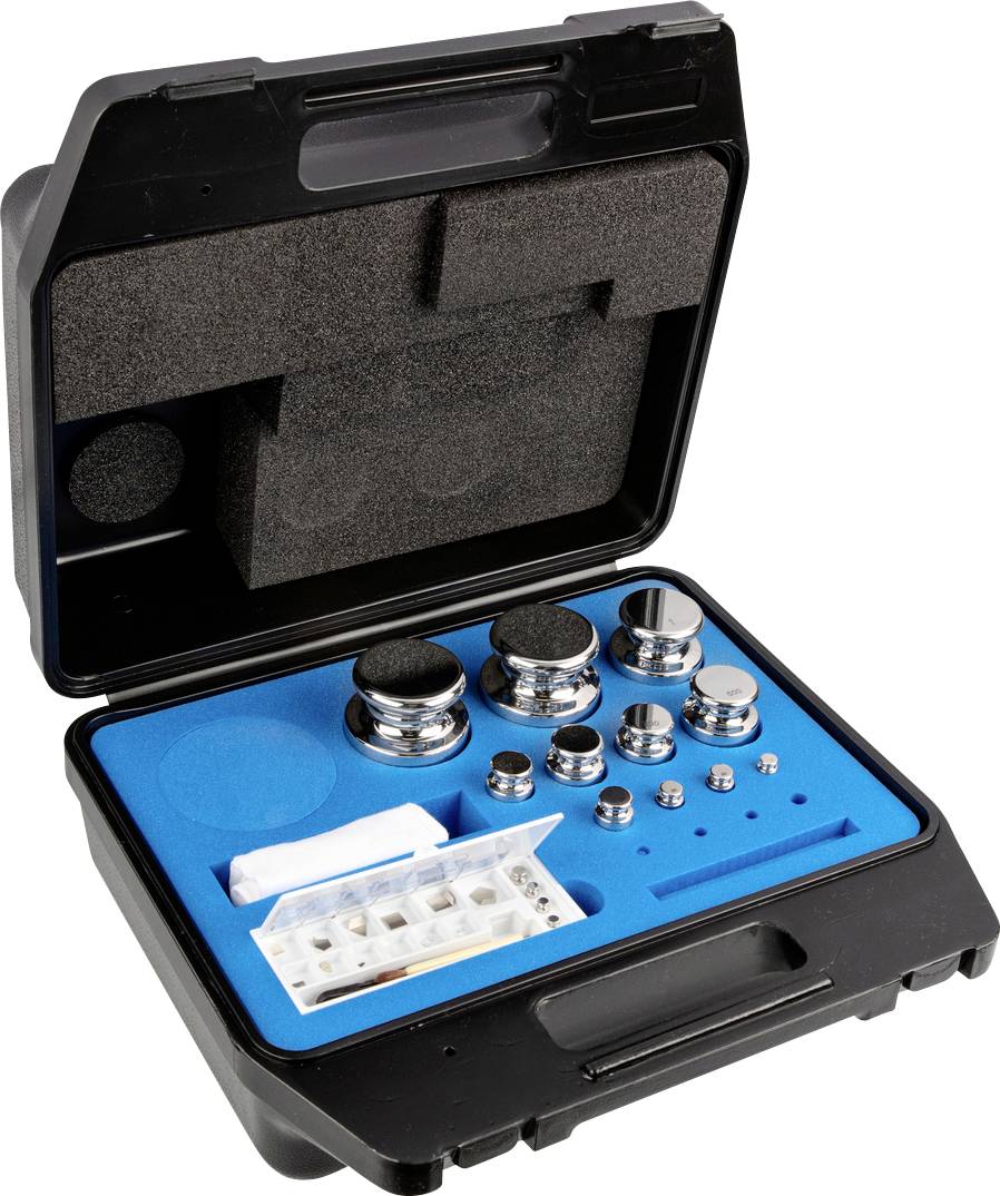 Kern Gewichtsatz 303-074, OIML-Klasse E1, Nennwert 1 mg - 2 kg, Knopf, Edelstahl poliert, im Kunststoffkoffer