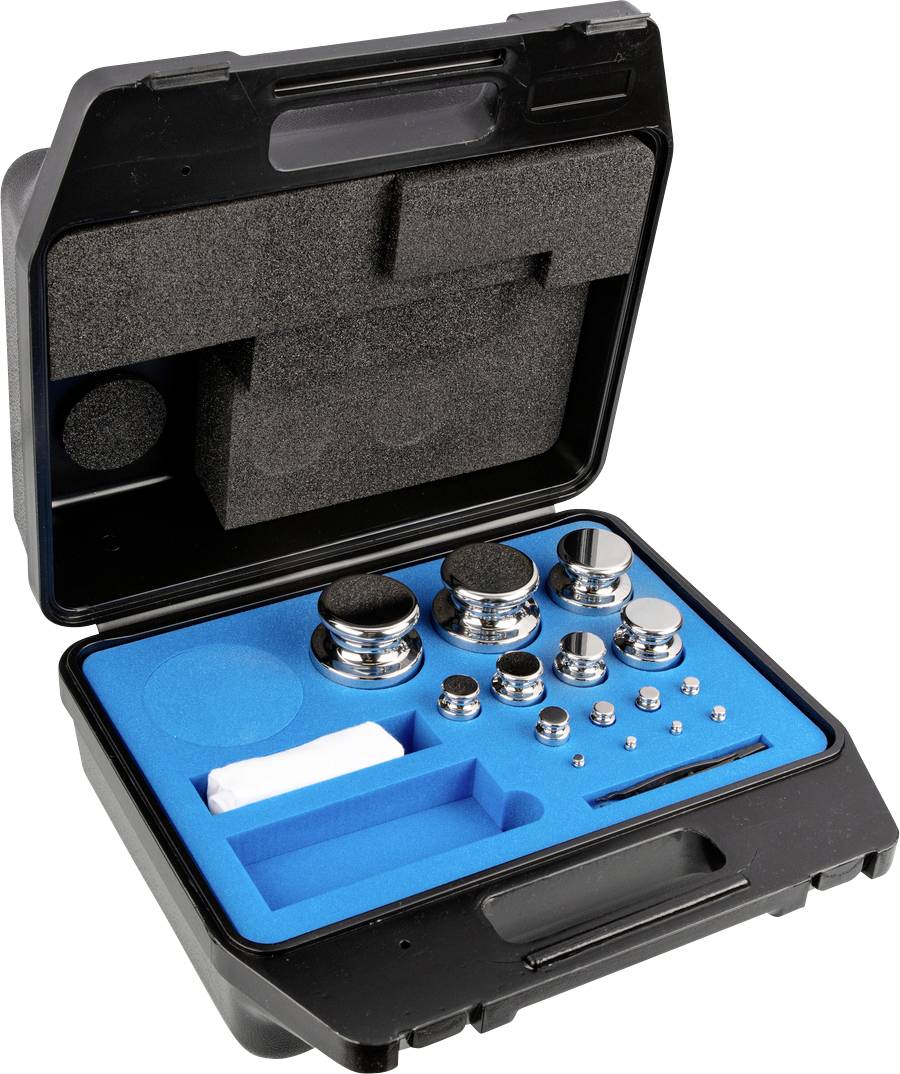 Kern Gewichtsatz 304-074, OIML-Klasse E1, Nennwert 1g - 2 kg, Knopf, Edelstahl poliert, im Kunststoffkoffer