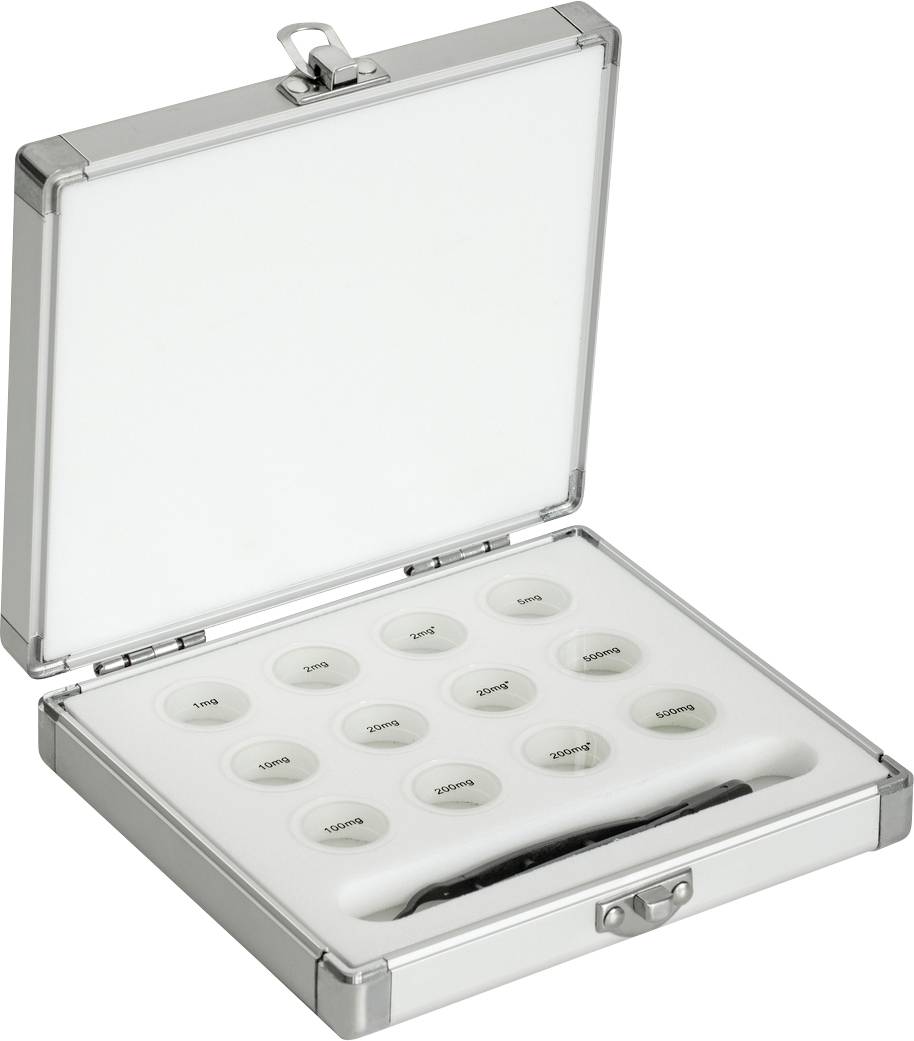 Kern Aluminium-Gewichtsetui 313-010-600, für Nennwerte 1 mg - 500 mg, für Klassen E1 - M2, für Bauform Bruchgramm