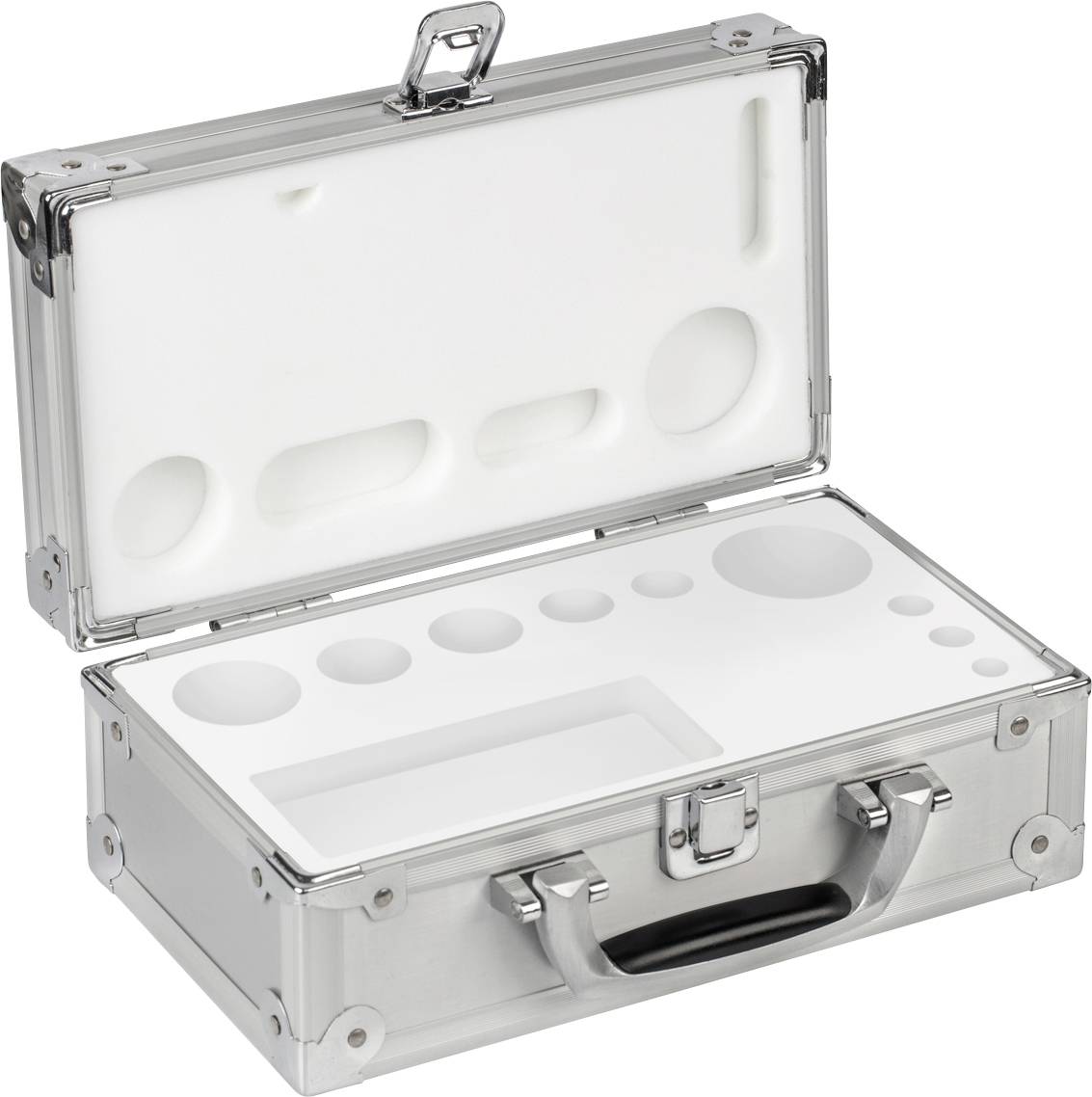 Kern Aluminium-Gewichtsetui 313-020-600, für Nennwerte 1 mg - 50 g, für Klassen E1 - M1, für Bauform Knopf/Kompakt