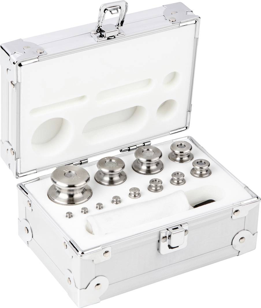 Kern Gewichtsatz 354-056, OIML-Klasse M2, Nennwert 1g - 500 g, Knopf, Edelstahl feingedreht, im Aluminiumetui