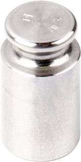 Ein silbernes Metallgewicht, das 1 Kilogramm darstellt. Es hat eine glatte, glänzende Oberfläche und eine zylindrische Form.