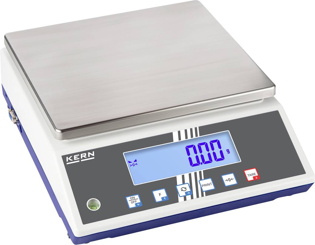 Kern Tischwaage Wägebereich (max.) 6kg Ablesbarkeit 0.05g über Steckernetzteil Grau, Blau