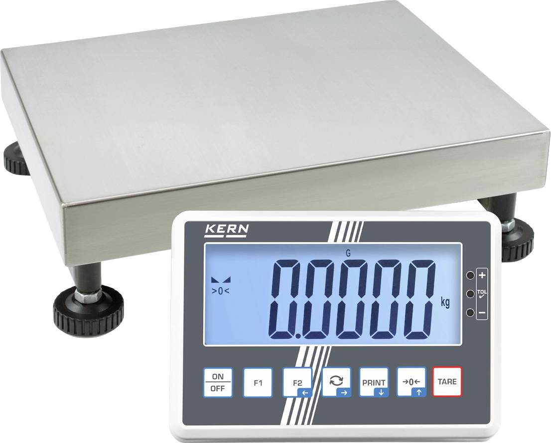 Elektronische Waage mit Edelstahl-Plattform und digitalem Display. Das Display zeigt '0.0000 kg'. Geeignet für präzises Wiegen.