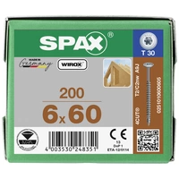 SPAX 0251010600605 Holzschraube 6mm 60mm T-STAR plus Stahl WIROX 200St. SPAX 0251010600605 Holzschraube 6mm 60mm T-STAR plus Stahl WIROX 200St.