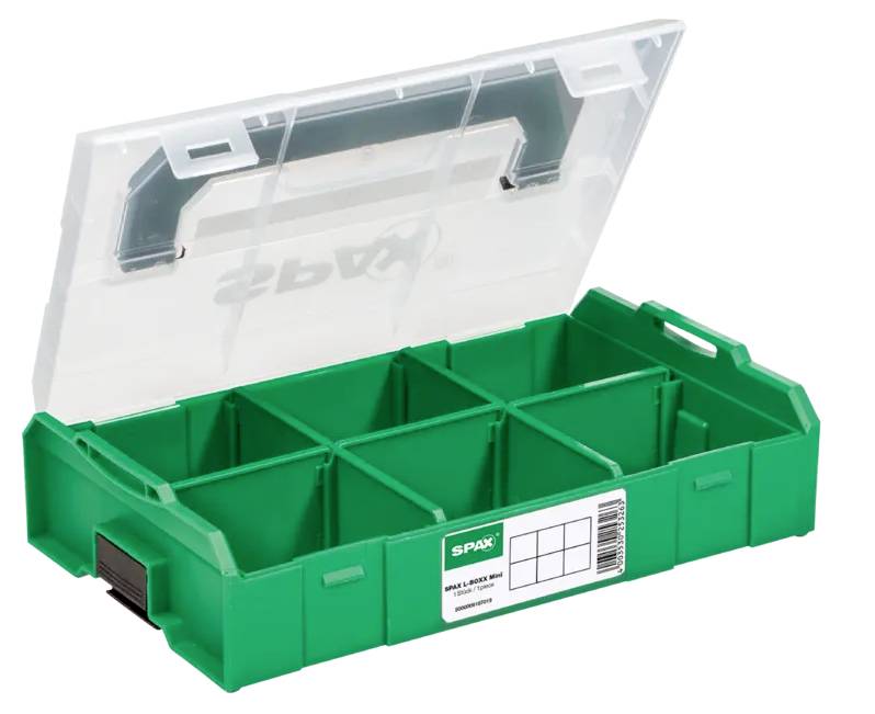SPAX Sortimentskoffer (L x B x H) 275 x 155 x 65 mm Anzahl Fächer: 6 Inhalt 1 St.