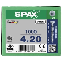 SPAX 1191010400205 Holzschraube 4mm 20mm T-STAR plus Stahl WIROX 1000St. SPAX 1191010400205 Holzschraube 4mm 20mm T-STAR plus Stahl WIROX 1000St.
