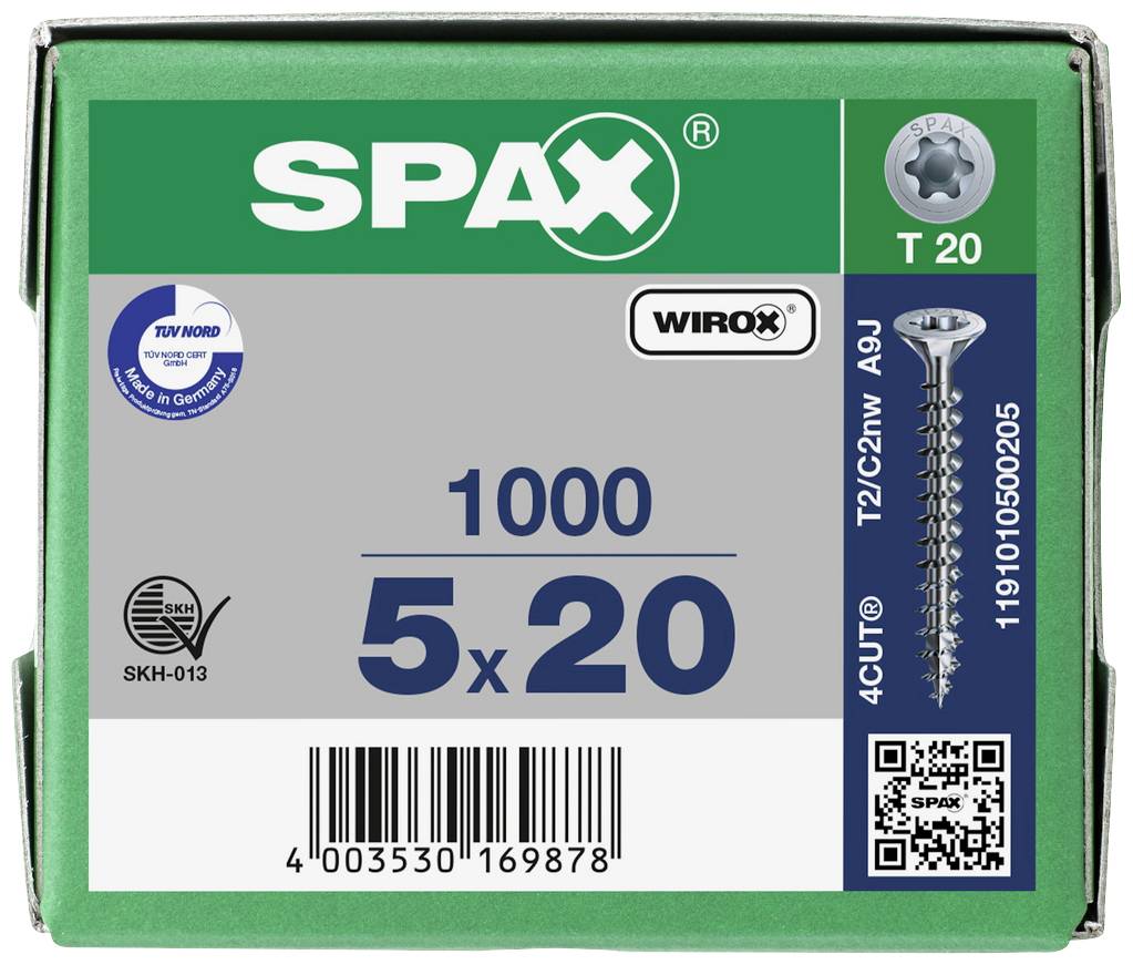 SPAX 1191010500205 Holzschraube 5mm 20mm T-STAR plus Stahl WIROX 1000St.