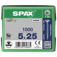 SPAX 1191010500255 Holzschraube 5mm 25mm T-STAR plus Stahl WIROX 1000St. SPAX 1191010500255 Holzschraube 5mm 25mm T-STAR plus Stahl WIROX 1000St.