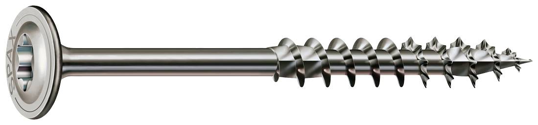 Ein silberfarbener Holzschraube mit Senkkopf und scharfen Gewinden. Geeignet für die Befestigung in Holzmaterialien.