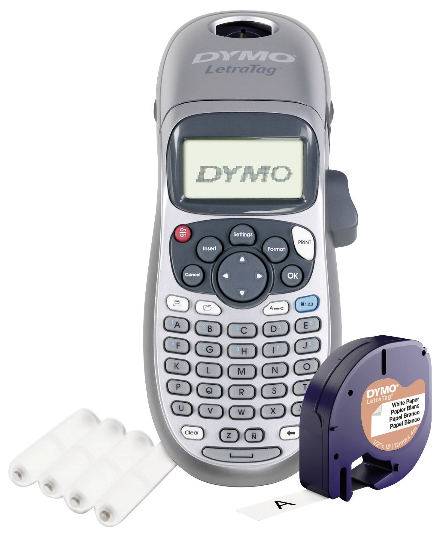 DYMO LetraTag LT 100H Bundle Silber Beschriftungsgerät Geeignet für Schriftband: LT 12 mm