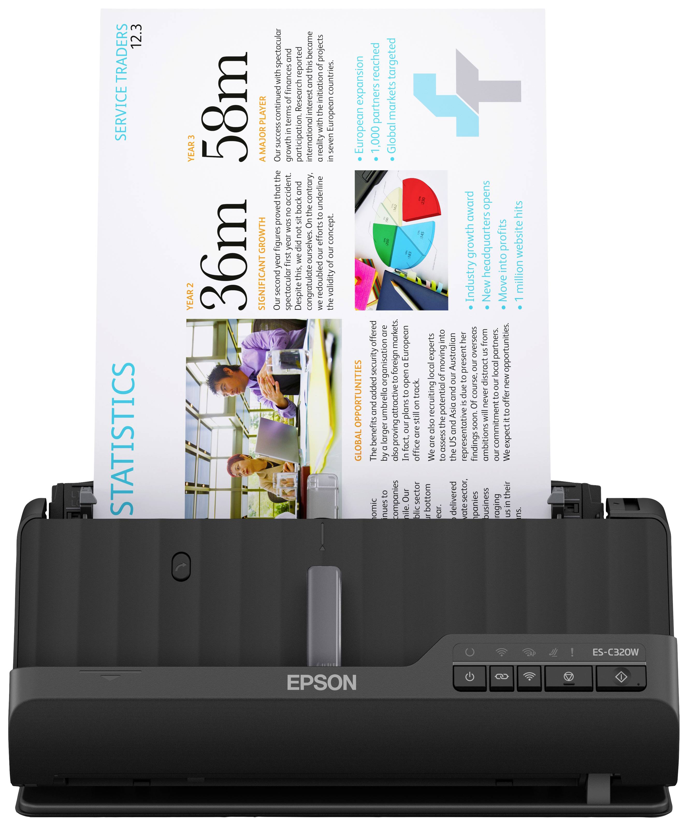 Epson WorkForce ES-C320W Scanner 30ppm Dokumentenscanner 1200 x 1200 USB-A (USB 2.0), Wi-Fi 4 (802.11n)