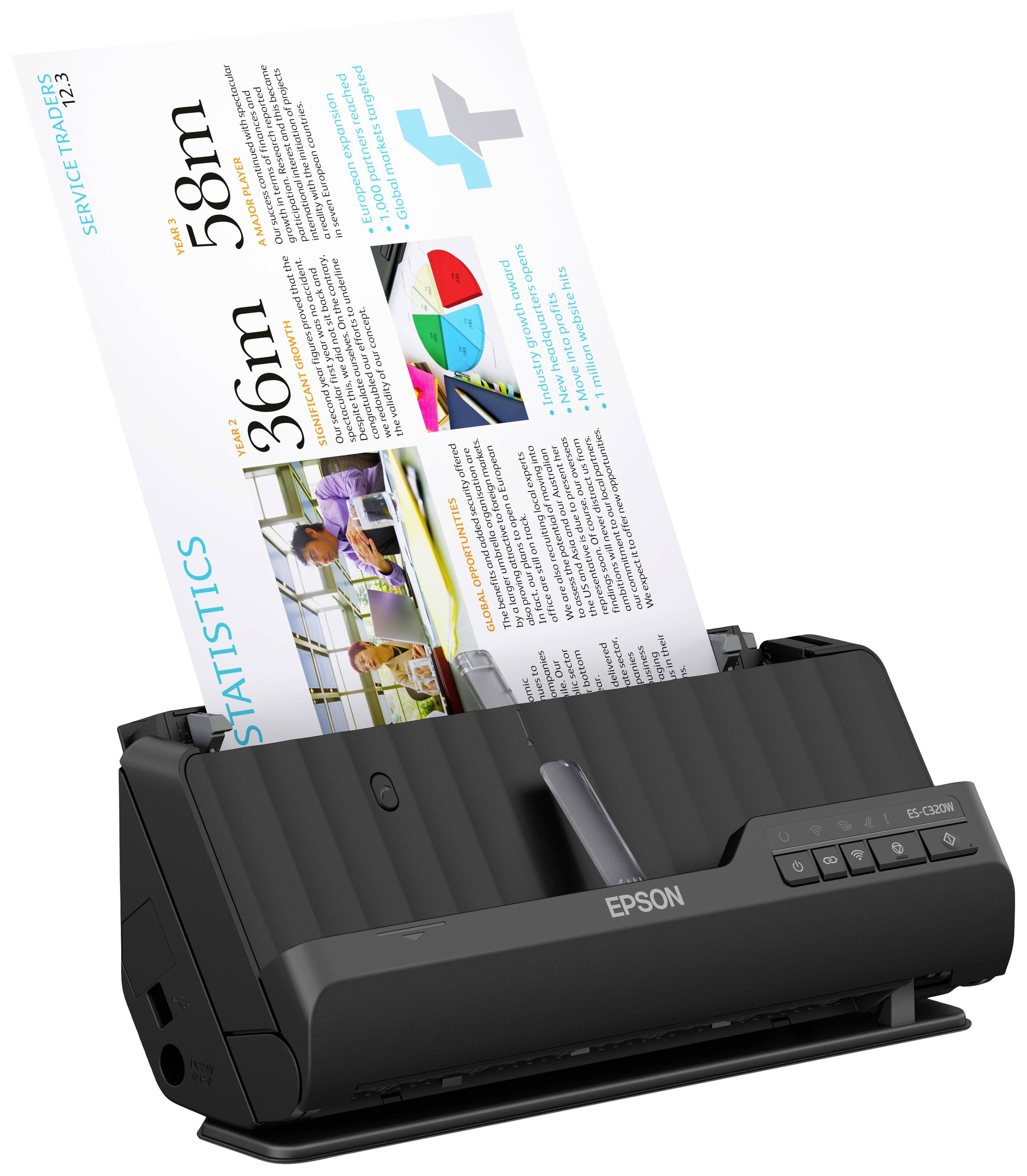 Epson WorkForce ES-C320W Scanner 30ppm Dokumentenscanner 1200 x 1200 USB-A (USB 2.0), Wi-Fi 4 (IEEE 802.11 n/g/b/a)